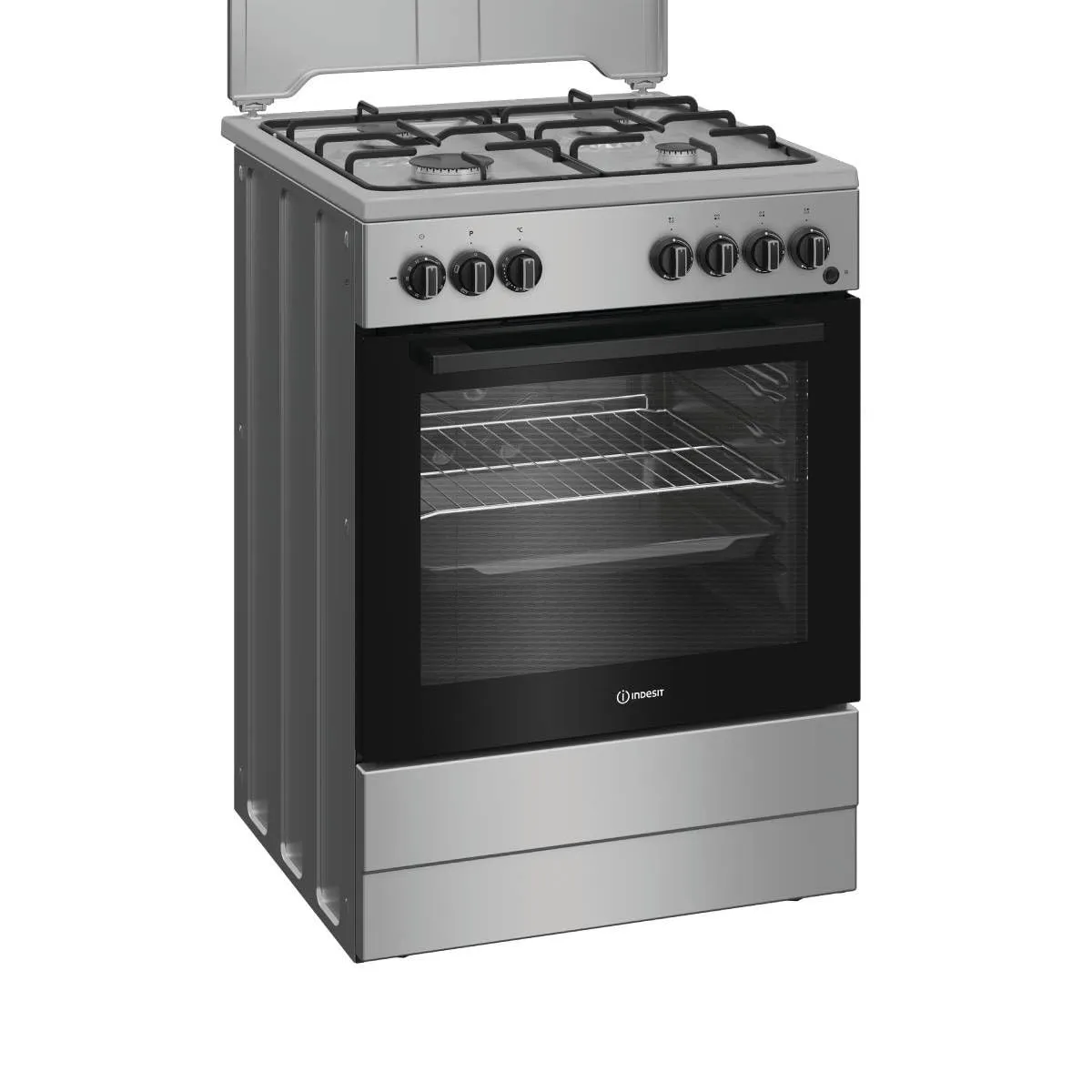Indesit I6G3PMS Cucina Gas 60cm 4 Fuochi Forno Elettrico Inox Classe A - immagine 1