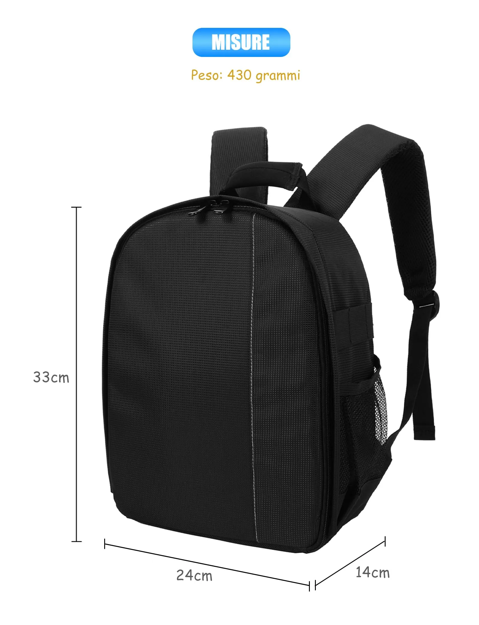 Kommodum Zaino Fotografico Professionale Impermeabile Antiurto km36, 33x24x14cm - immagine 3