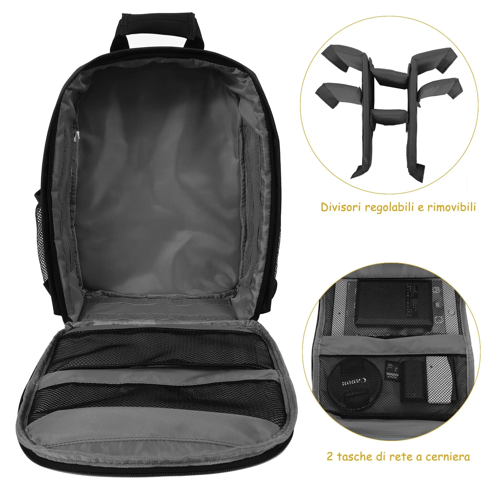 Kommodum Zaino Fotografico Professionale Impermeabile Antiurto km36, 33x24x14cm - immagine 5