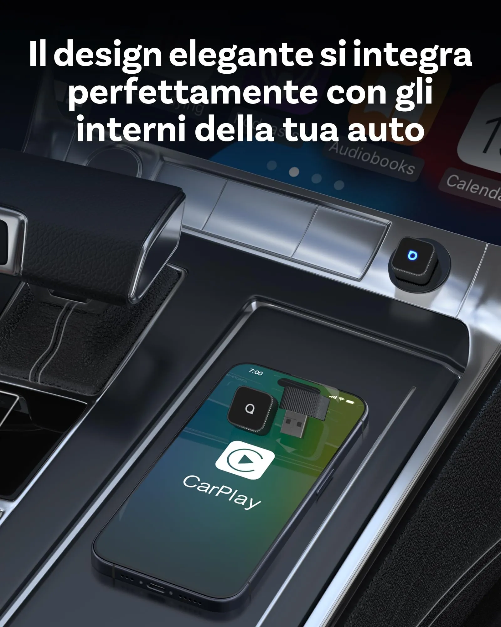 Ottocast Mini 3.0 Slim 2026 Adattatore Wireless per CarPlay e Android Auto, Nero - immagine 5