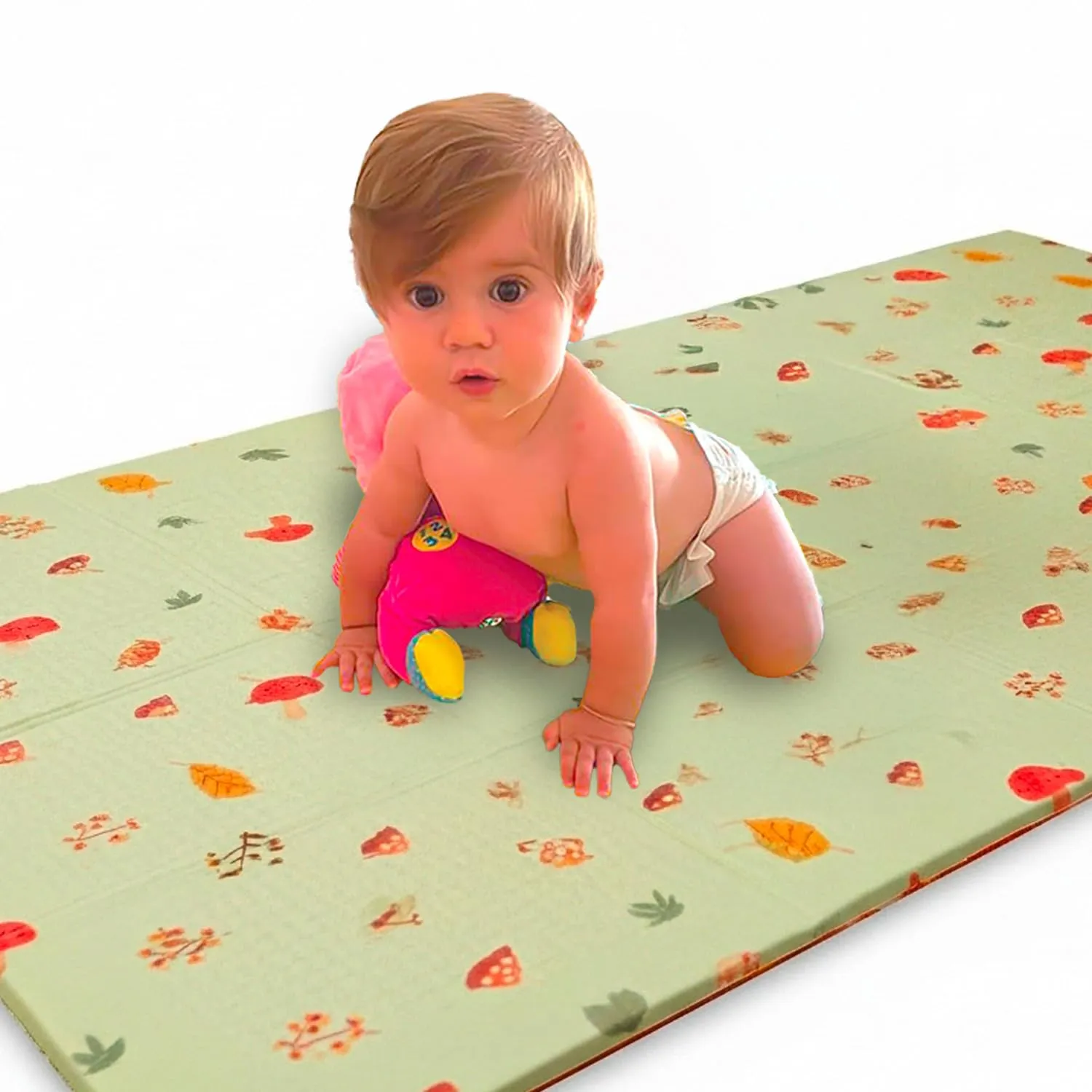 GIODICART Tappetino Gioco per Bambini Pieghevole, 200x150 cm, 10mm, Motivo Bosco con Animali, Verde - immagine 6