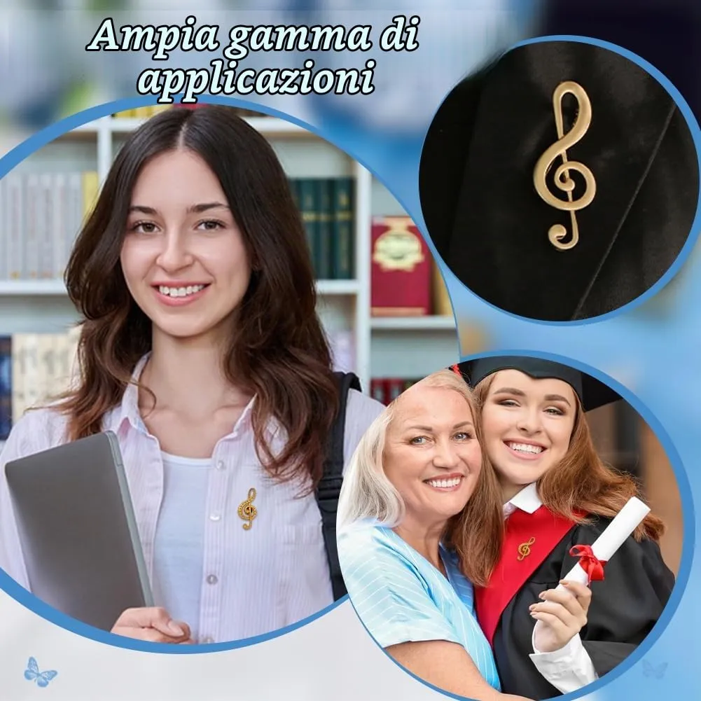 PH PandaHall Spille Nota Musicale in Lega, Oro e Argento, 2.2cm, 60 Pezzi - immagine 5