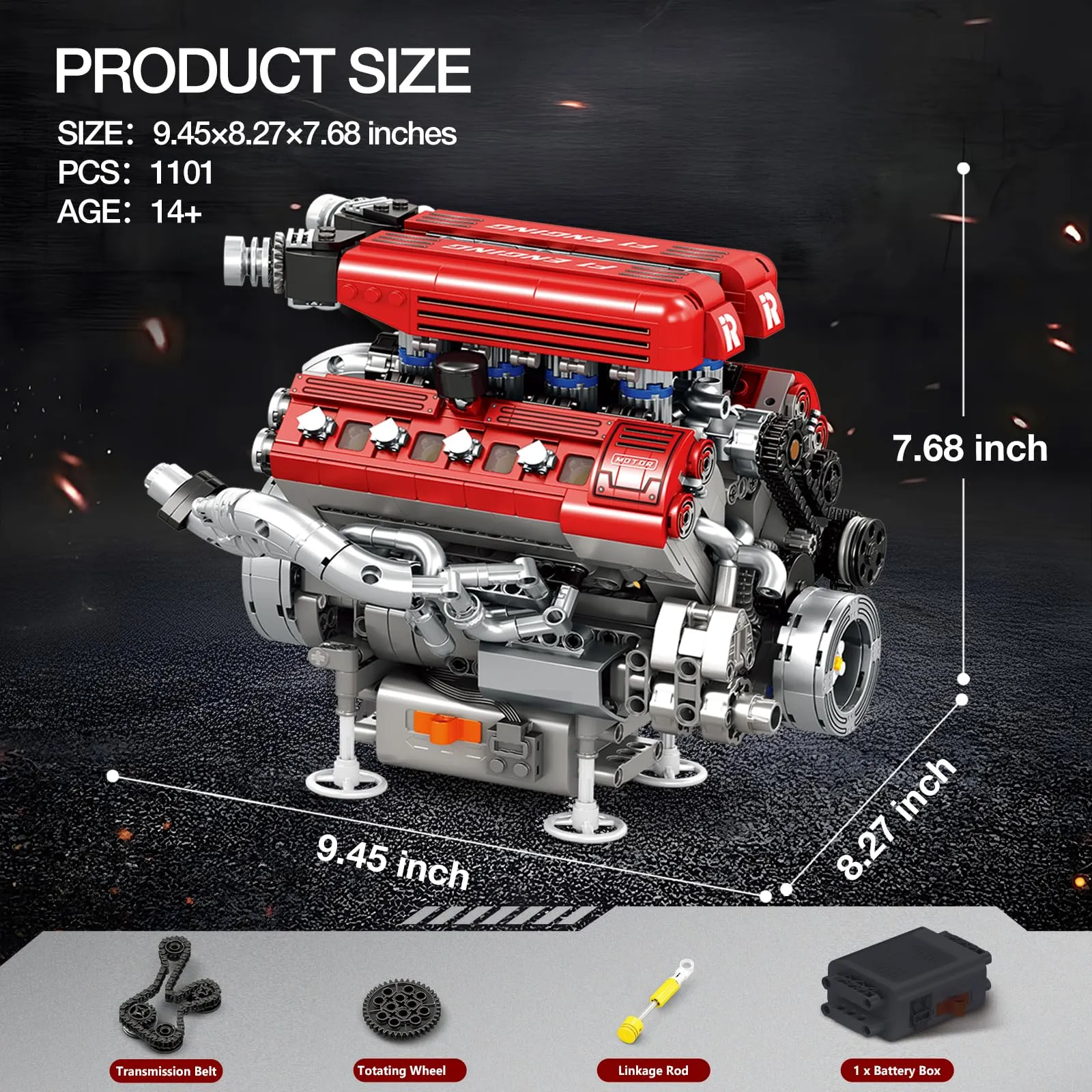 Reobrix Kit di Modellismo Motore V8 33015 per Adulti - immagine 5