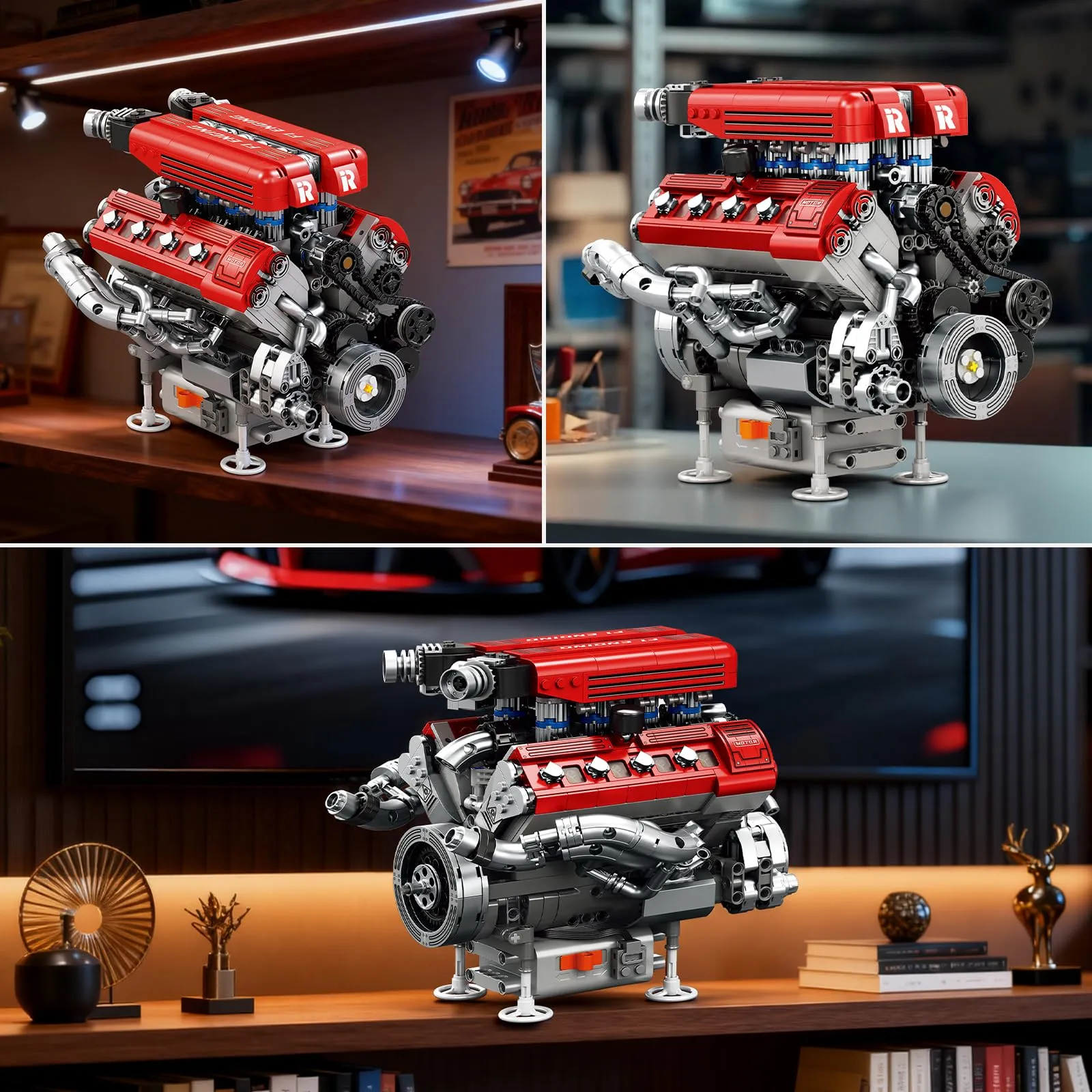 Reobrix Kit di Modellismo Motore V8 33015 per Adulti - immagine 7