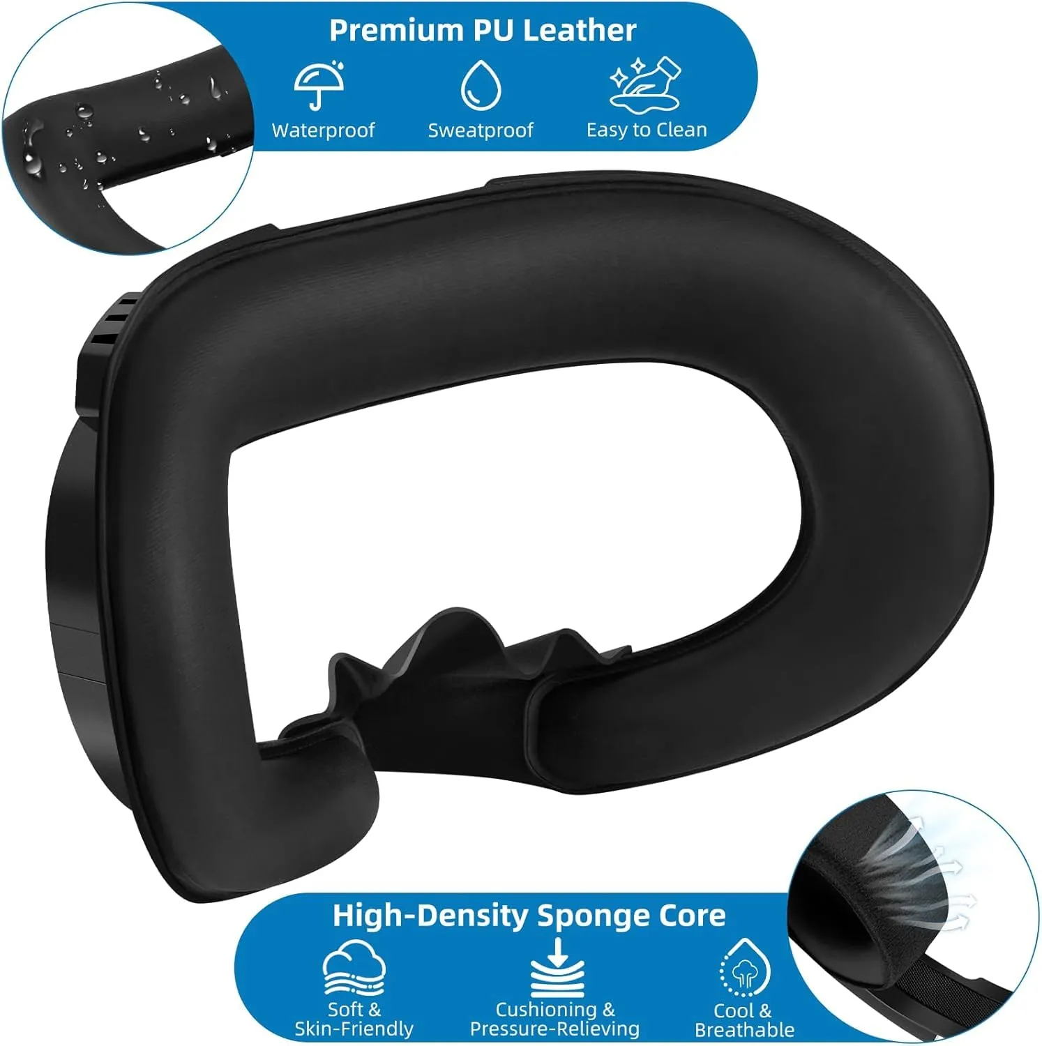 inRobert Cinghia per la Testa e Copertura per il Viso per Meta Quest 2, Kit di Accessori VR Grigio e nero - immagine 6
