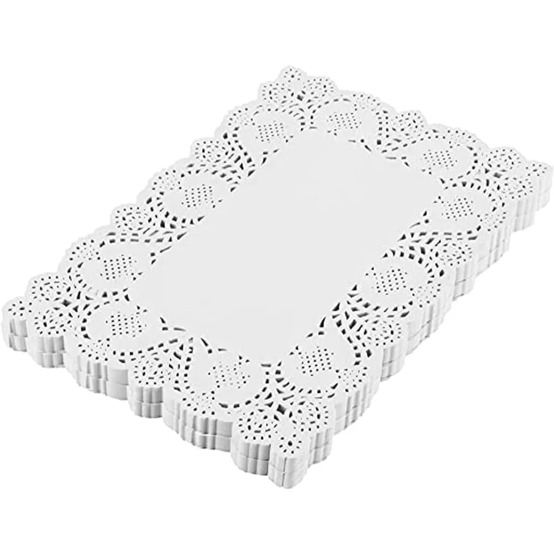 OIXEYA Tovagliette in carta pizzo per torte e fritti, 19x30 cm, Bianco, 50 Pezzi - immagine 1