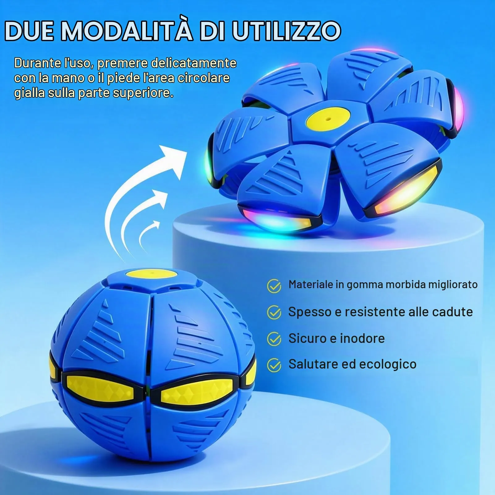 Dongcill Disco Volante e Palla Magica 2026 con 6 Luci, Blu - immagine 3