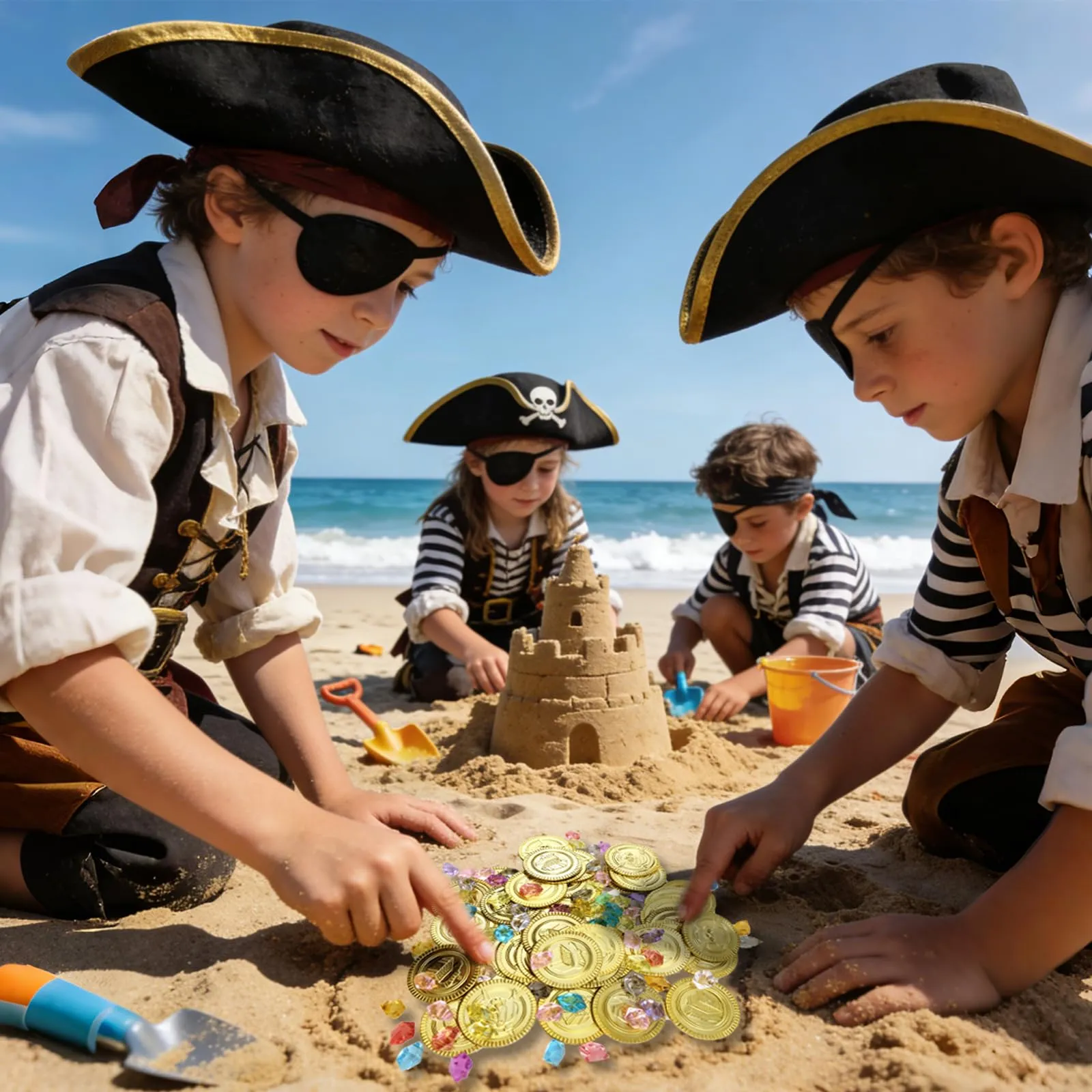 wutdgeg Set 160 pezzi Monete dei Pirati e Gemme per Bambini - immagine 5