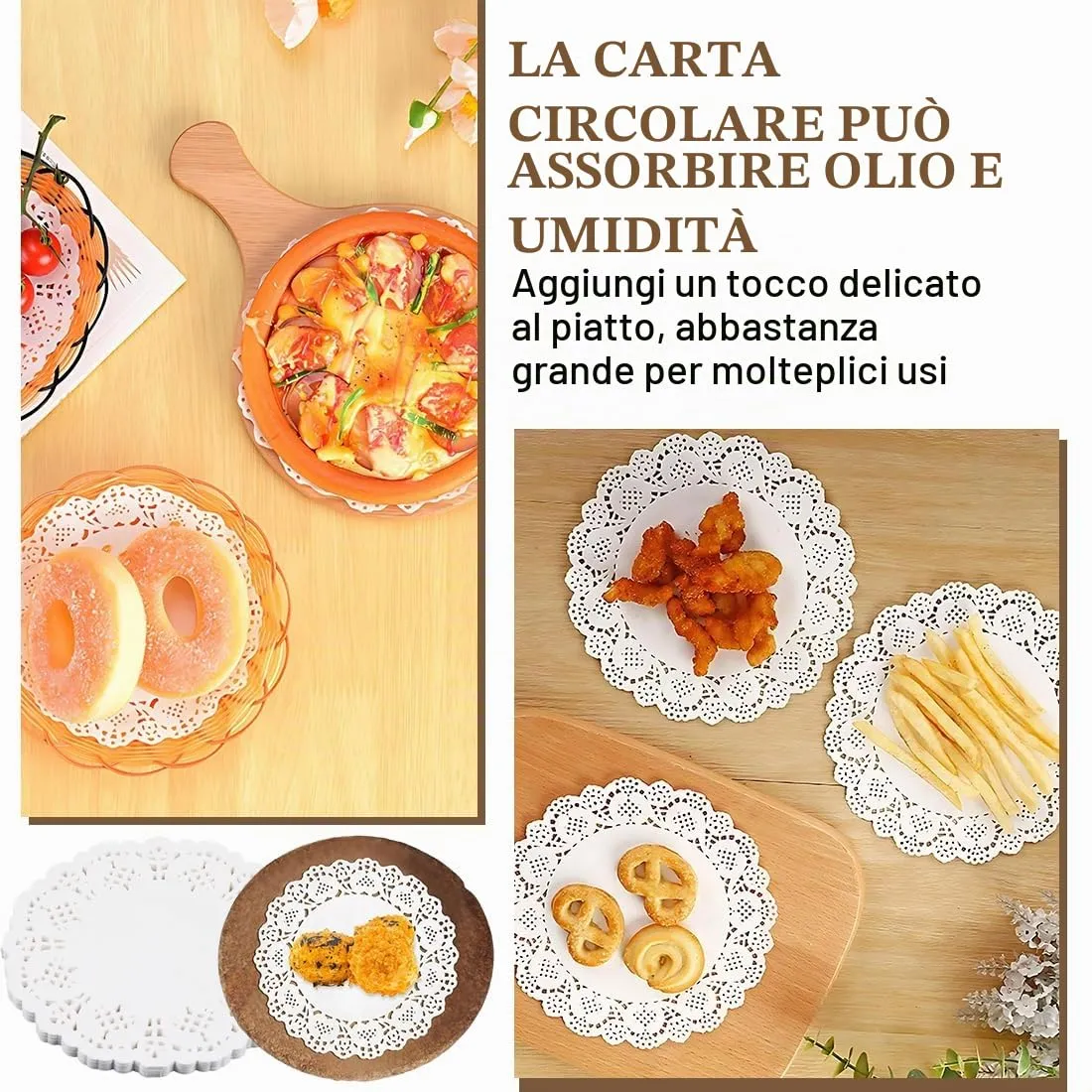 MUNZE Centrino in Pizzo Rotondo 9cm, 150 Pezzi, Bianco - immagine 4