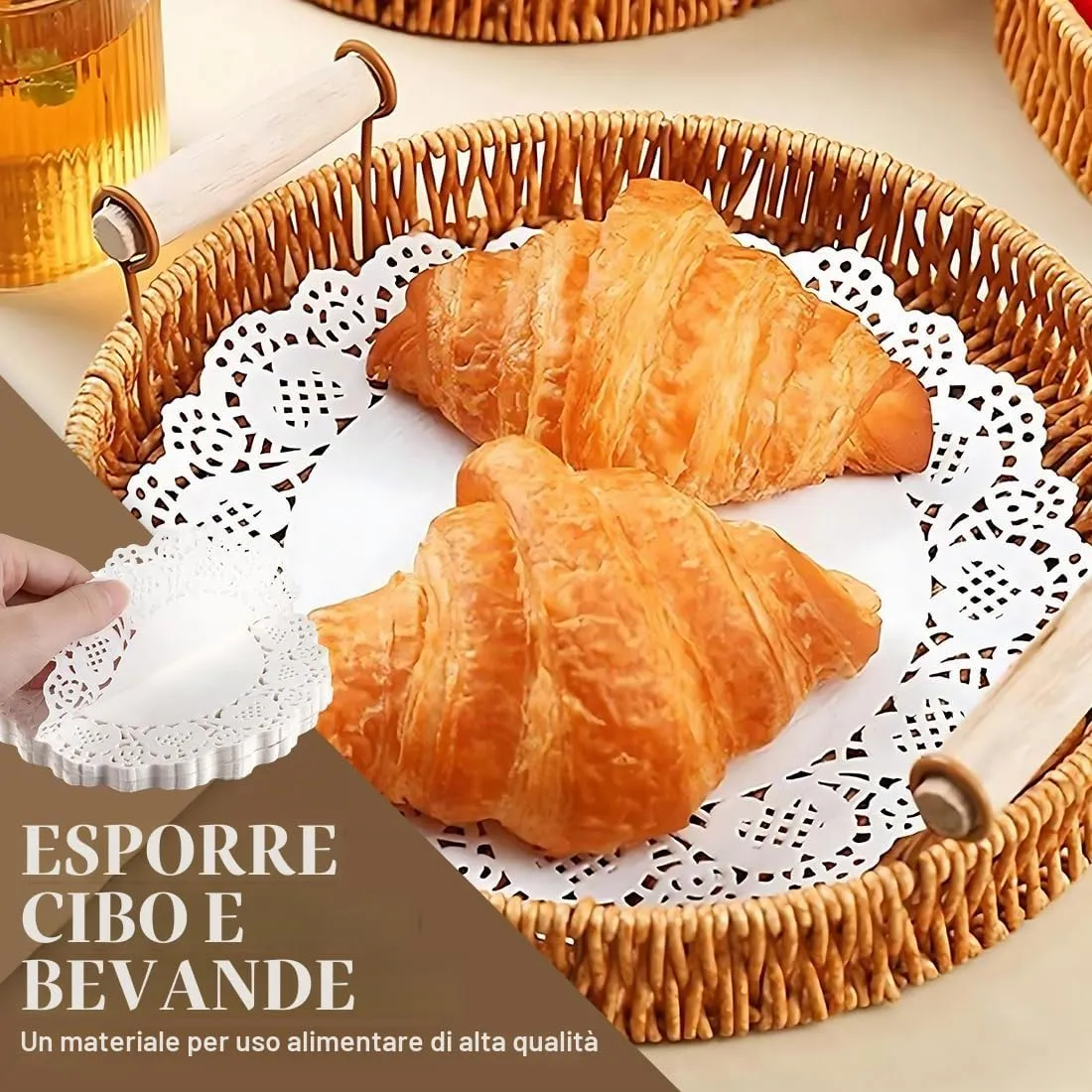 MUNZE Centrino in Pizzo Rotondo 9cm, 150 Pezzi, Bianco - immagine 5
