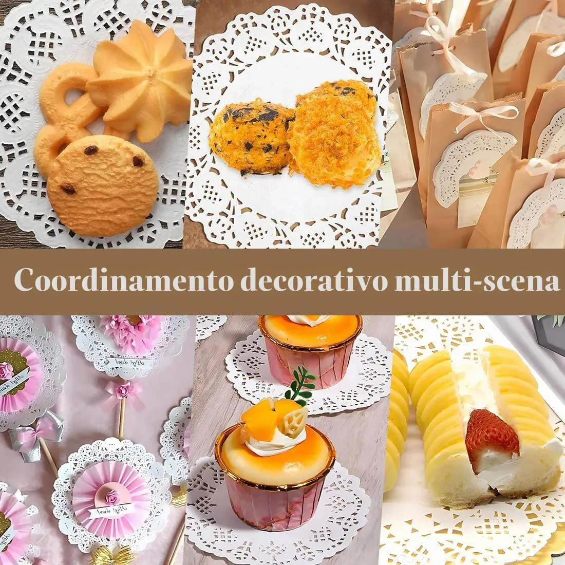 MUNZE Centrino in Pizzo Rotondo 9cm, 150 Pezzi, Bianco - immagine 6