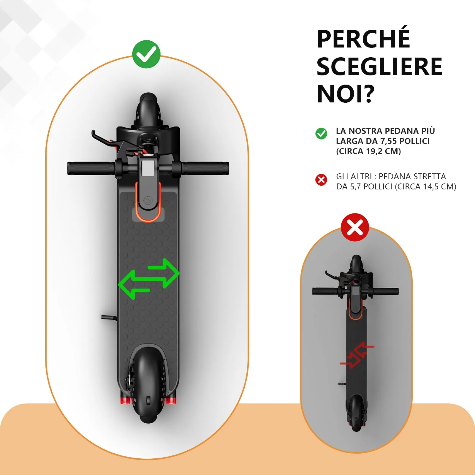 UrbanFish Monopattino Elettrico Adulto 500W, 36V 7.8Ah, 25 km/h, Autonomia 35km, Pneumatici 8.5", Nero - immagine 7