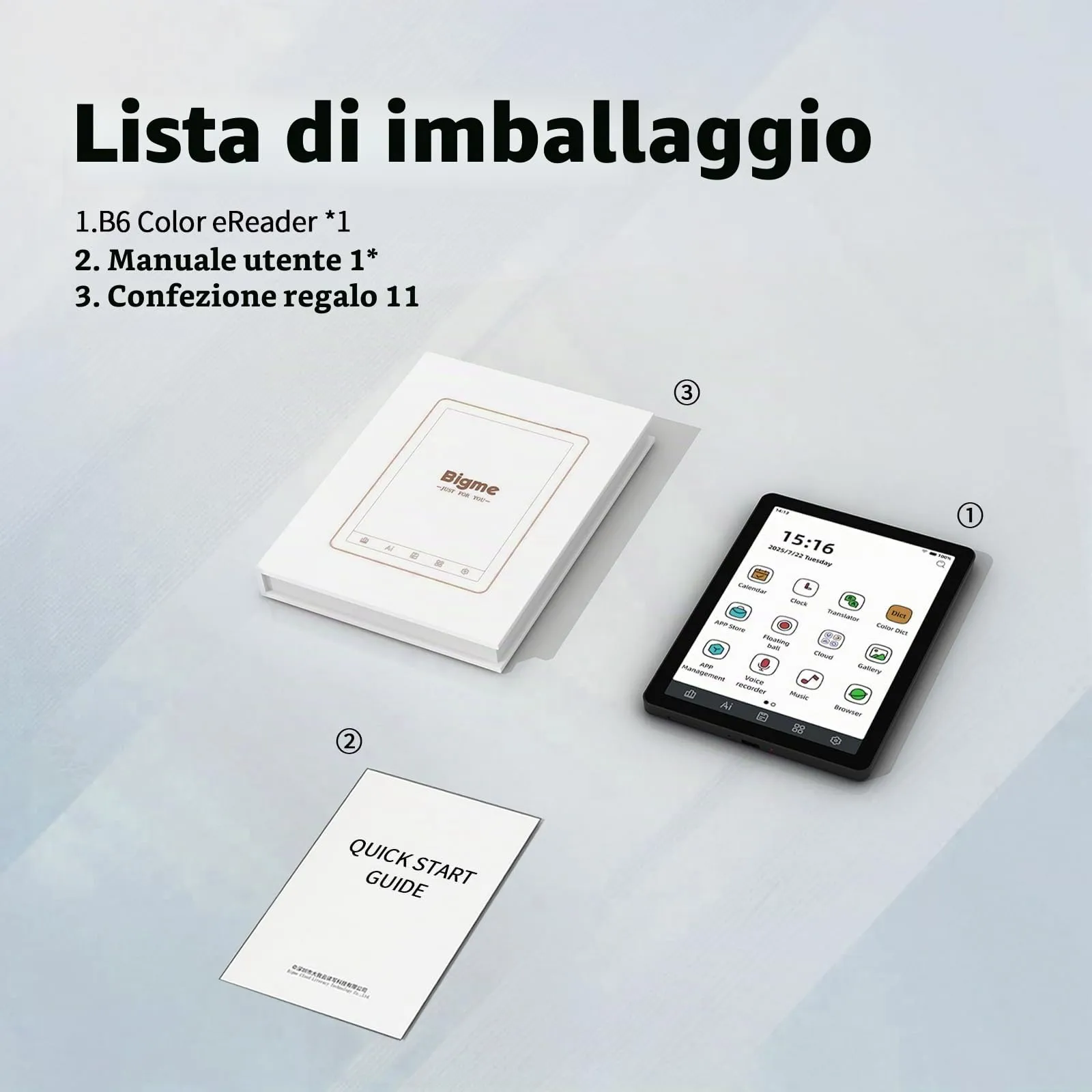 Bigme B6 E-Reader a colori, 6 pollici, Android 14, 2GB RAM, 32GB, Nero - immagine 8