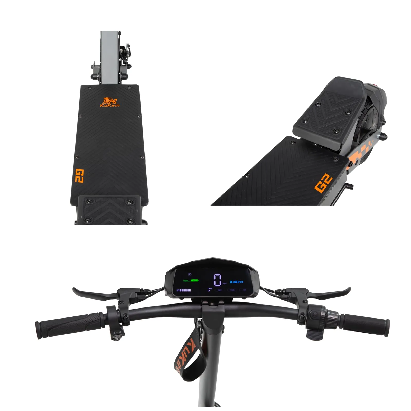 KuKirin G2 Monopattino Elettrico Adulto Pieghevole, Batteria 48V 15.6Ah, Autonomia 55 km, Pneumatici Tubeless 10 Pollici, Doppia Sospensione, Doppio Freno a Disco, Nero - immagine 3
