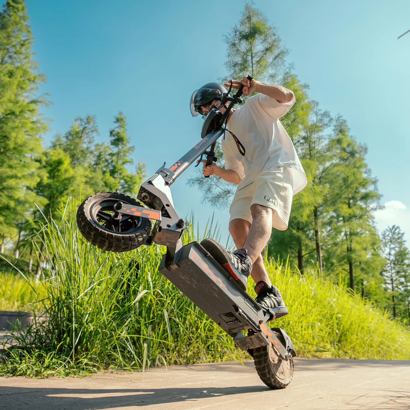 KuKirin G2 Monopattino Elettrico Adulto Pieghevole, Batteria 48V 15.6Ah, Autonomia 55 km, Pneumatici Tubeless 10 Pollici, Doppia Sospensione, Doppio Freno a Disco, Nero - immagine 4