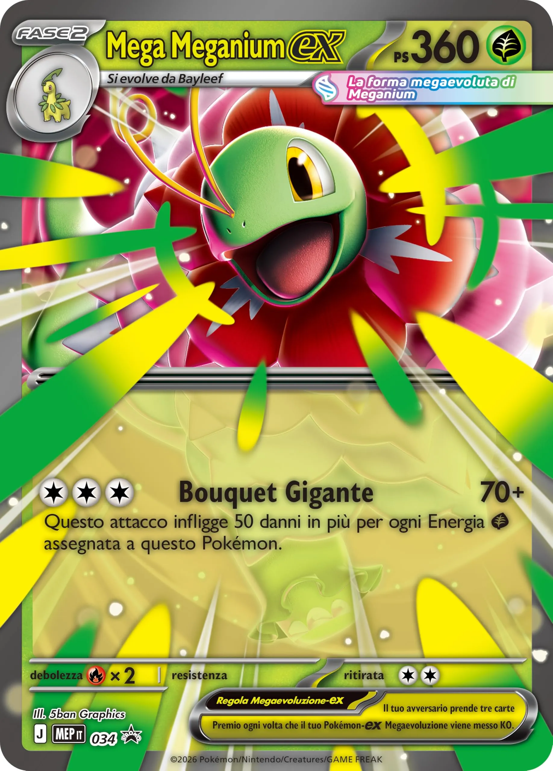 Pokémon GCC Mega Meganium-ex Collezione Megaevoluzione - Ascesa Eroica - immagine 7