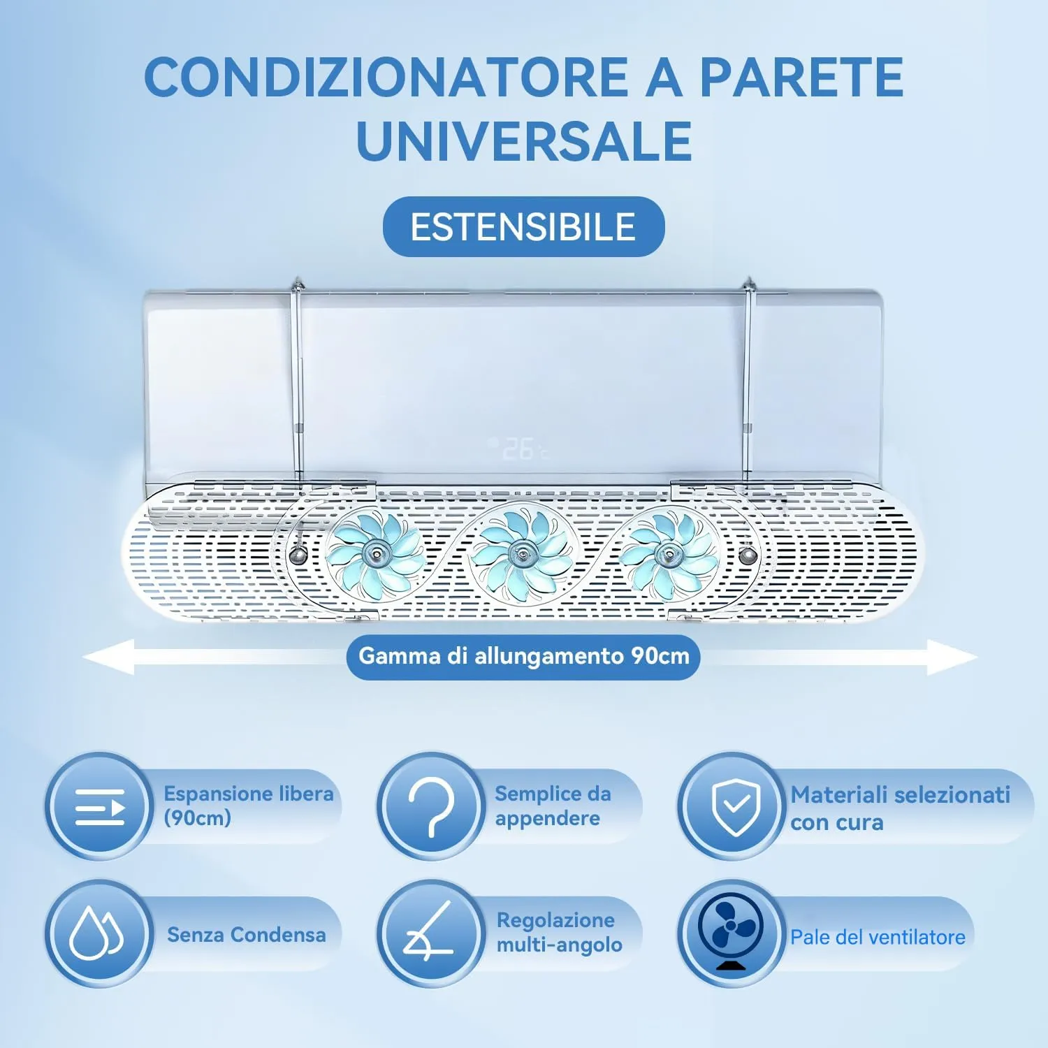 DYBOHF Deflettore per Condizionatore Universale Regolabile UKW1, Bianco - immagine 2