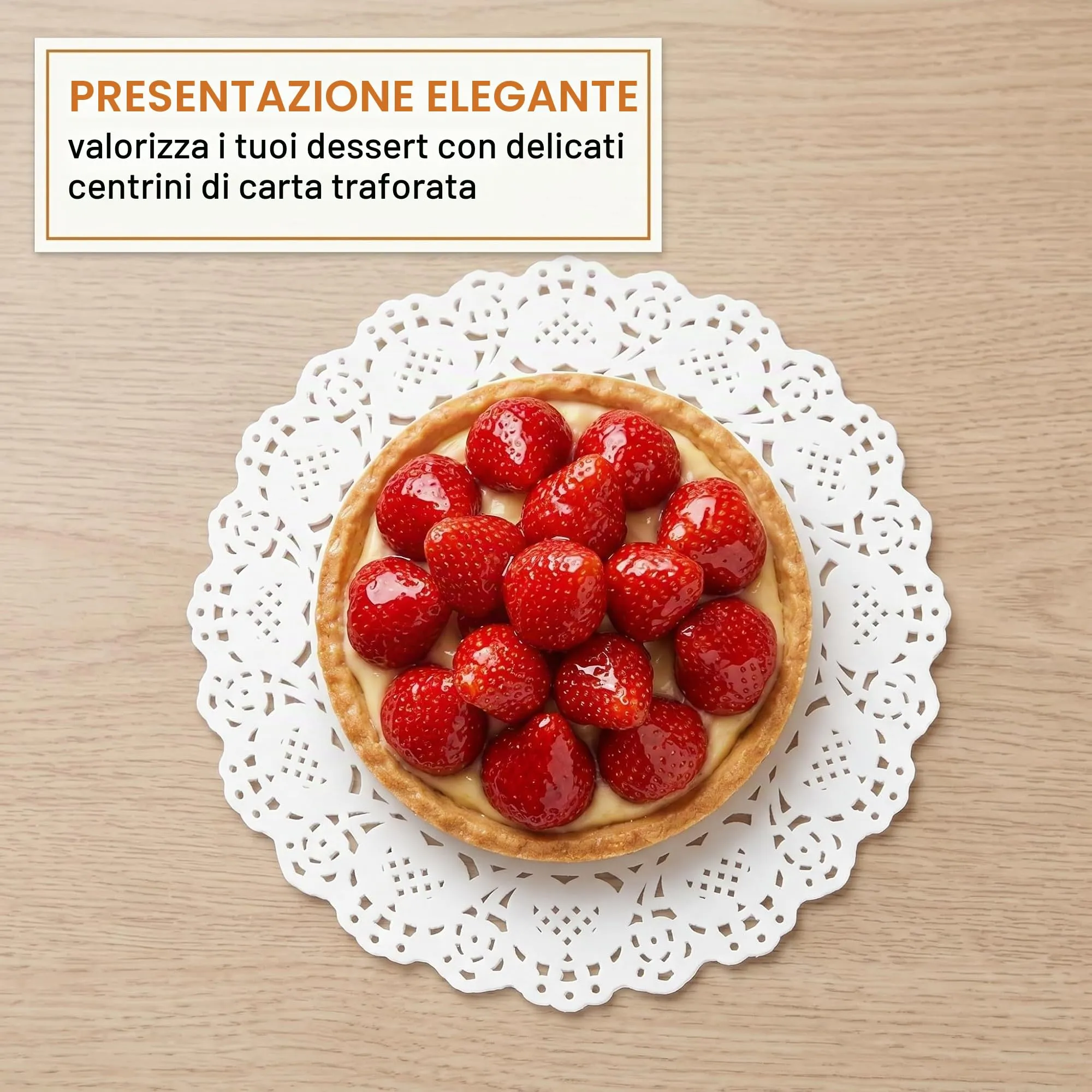 RUKAN Centrini di Carta Pizzo Rotondi 21cm, 150 Pezzi - immagine 2