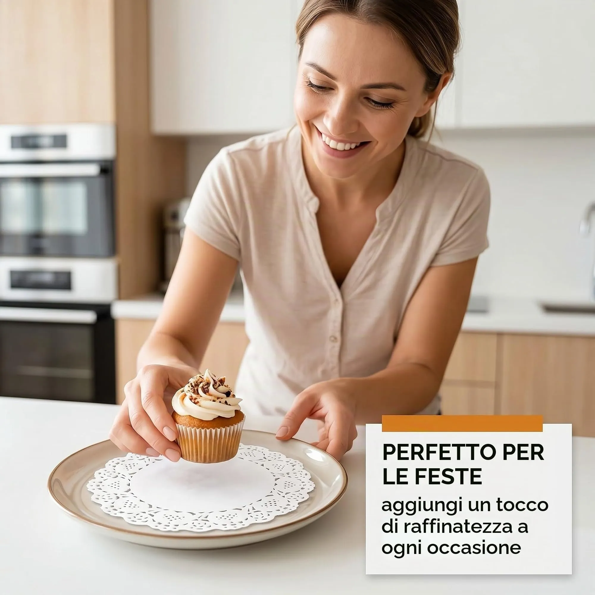 RUKAN Centrini di Carta Pizzo Rotondi 21cm, 150 Pezzi - immagine 3