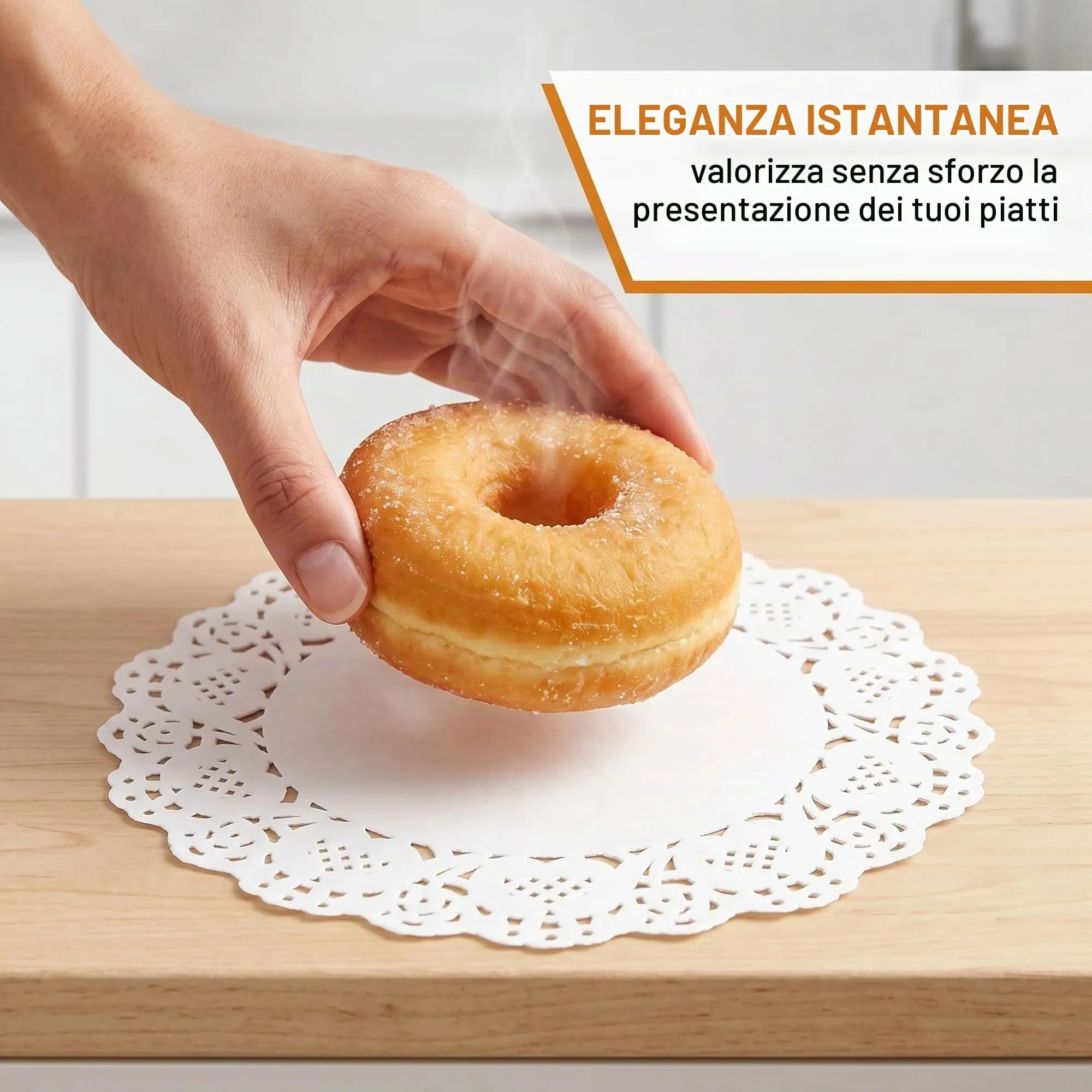 RUKAN Centrini di Carta Pizzo Rotondi 21cm, 150 Pezzi - immagine 6