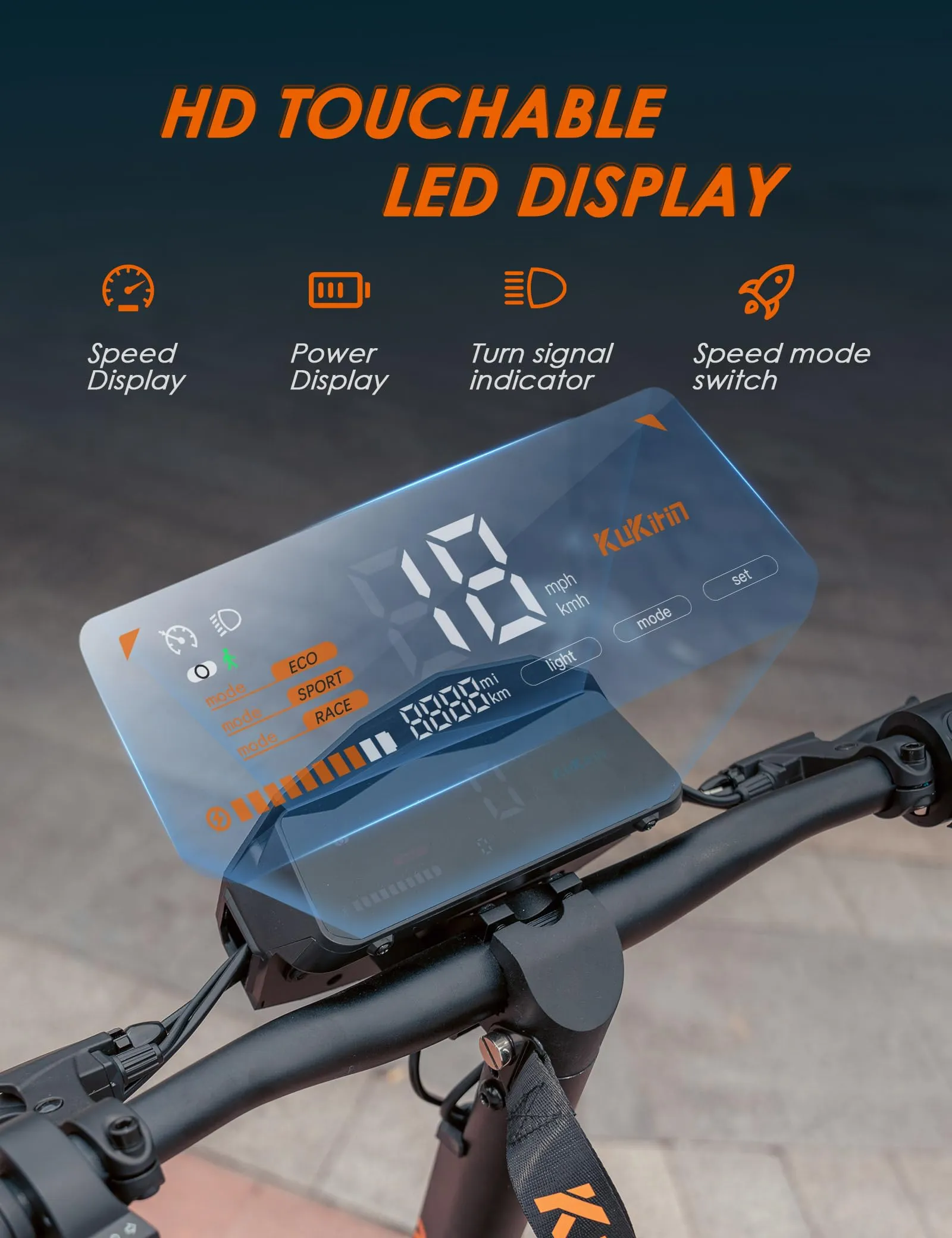 Kukirin G2 Monopattino Elettrico Adulto, Batteria 48V 15.6Ah, Autonomia 55km, Pneumatici Tubeless 10 Pollici, Doppia Sospensione - immagine 4