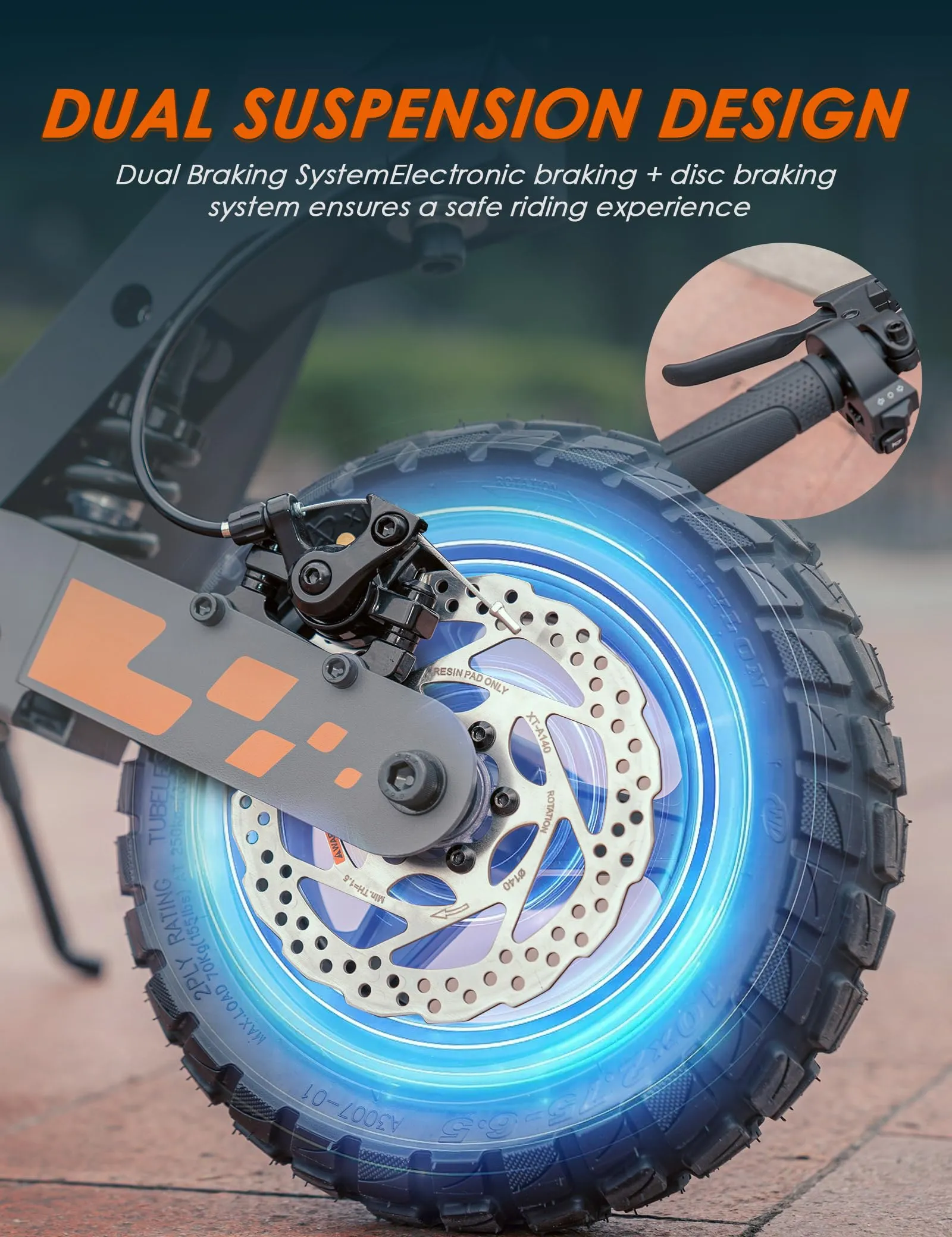 Kukirin G2 Monopattino Elettrico Adulto, Batteria 48V 15.6Ah, Autonomia 55km, Pneumatici Tubeless 10 Pollici, Doppia Sospensione - immagine 5