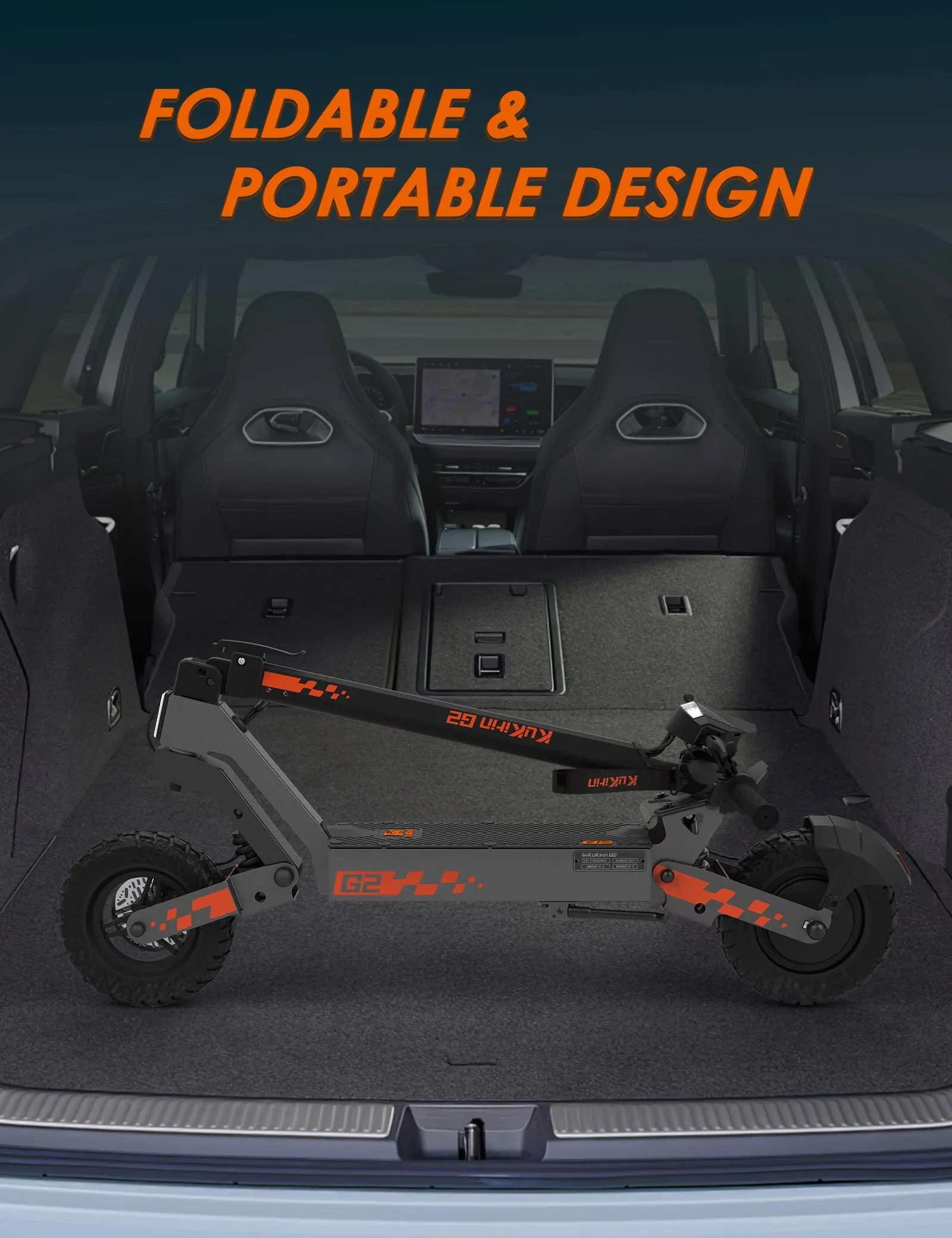 Kukirin G2 Monopattino Elettrico Adulto, Batteria 48V 15.6Ah, Autonomia 55km, Pneumatici Tubeless 10 Pollici, Doppia Sospensione - immagine 6