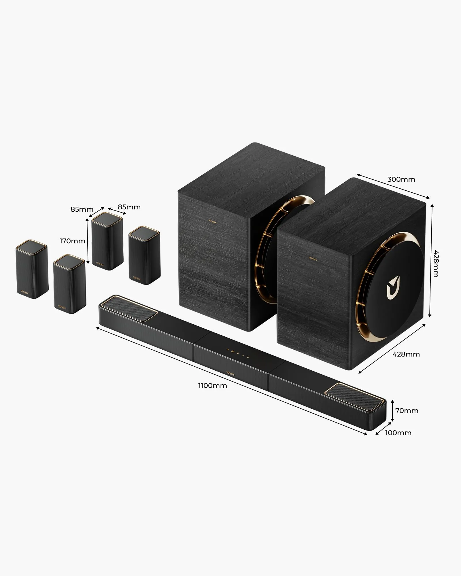 ULTIMEA Skywave X100 Dual 9.2.6 Wireless Soundbar System with THX, Dolby Atmos, DTS:X, Dual 10” Subwoofers, 18 Hz Bass, 2000W and 8K Pass-through - immagine 13