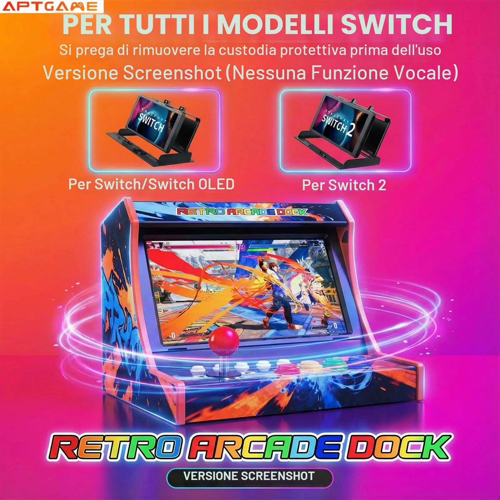APTGAME Arcade Stick for Nintendo Switch, Switch OLED and Switch 2, Screenshot Version (No Voice) - immagine 2