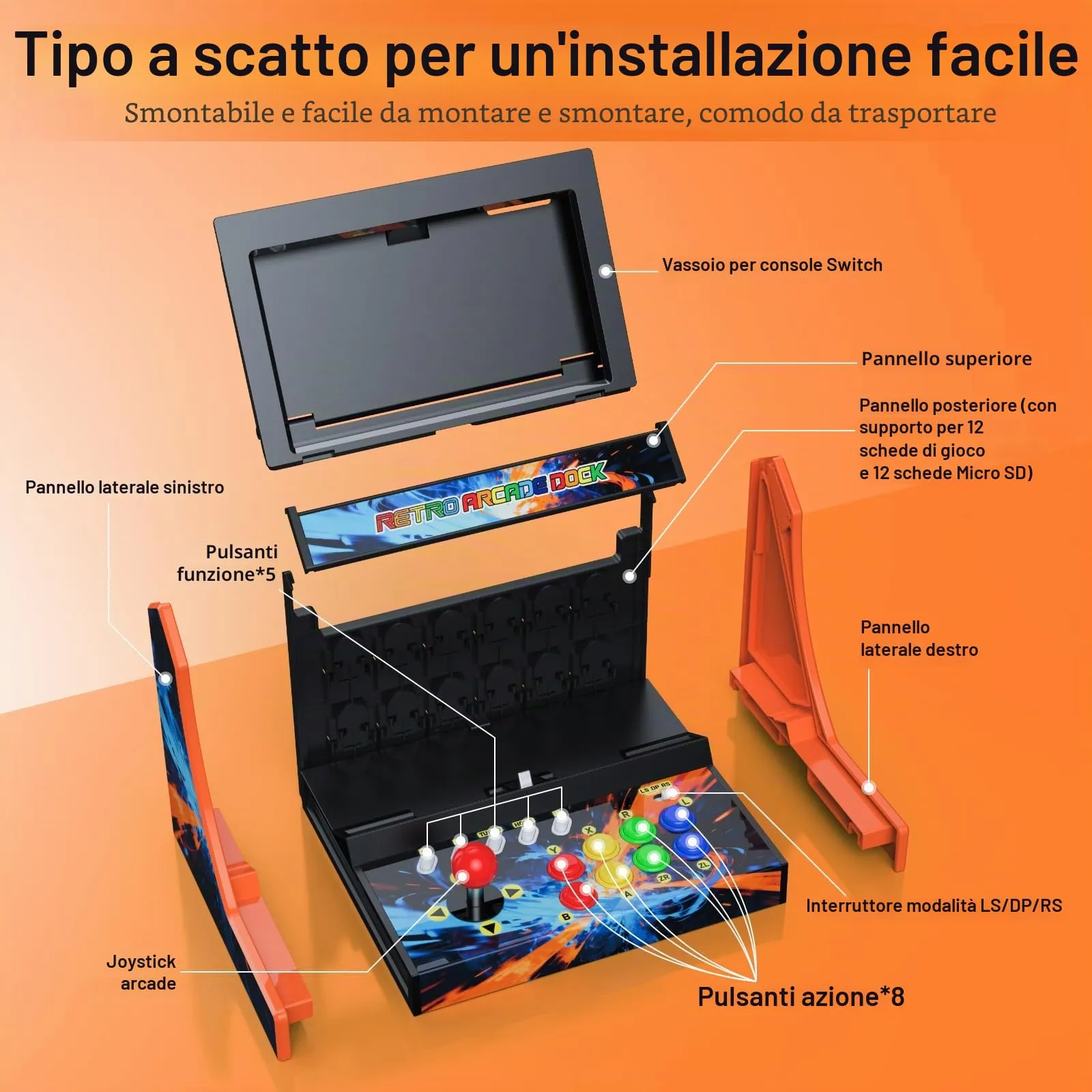 APTGAME Arcade Stick for Nintendo Switch, Switch OLED and Switch 2, Screenshot Version (No Voice) - immagine 6