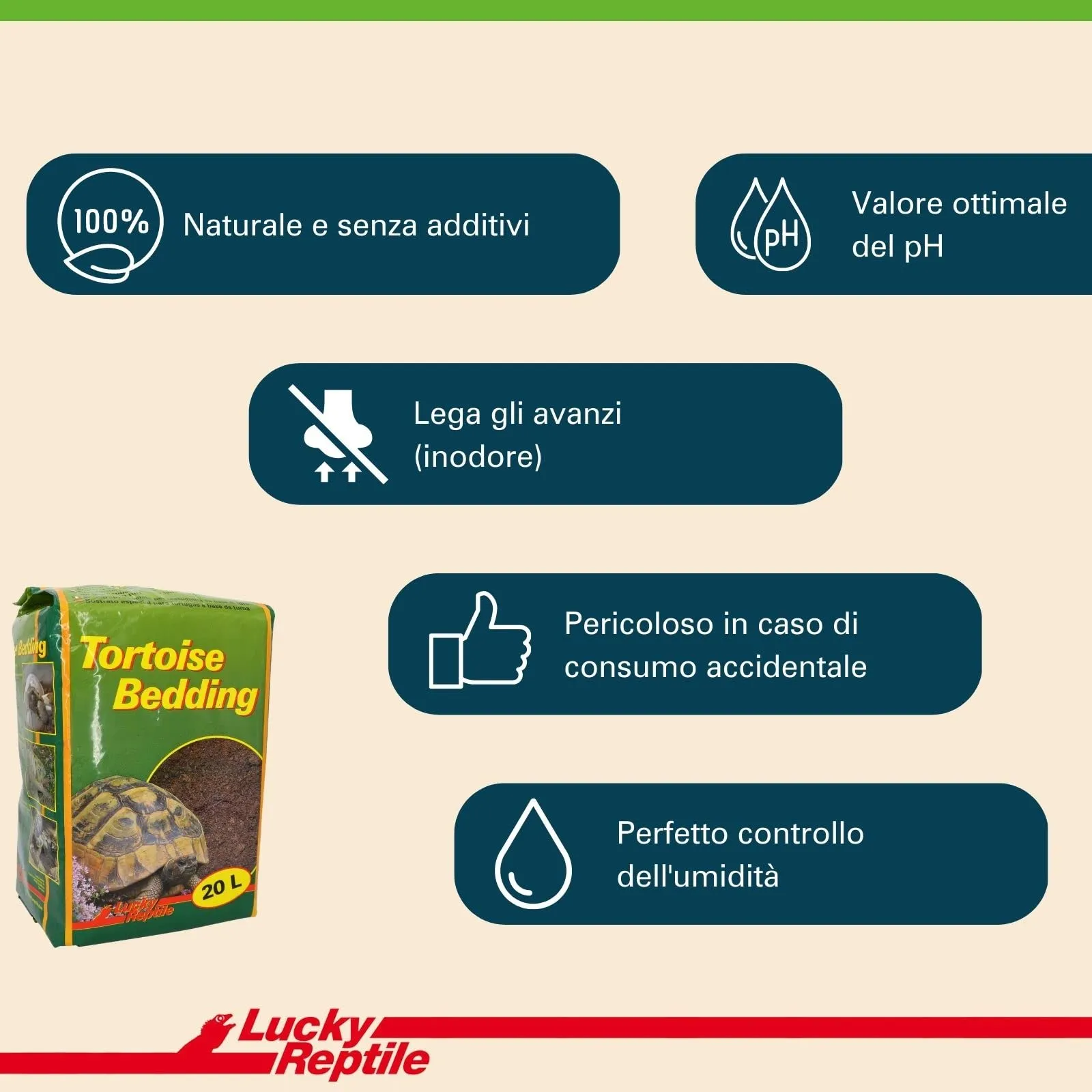 Lucky Reptile 65131 Terriccio di substrato per tartarughe da terra, 20 litri, Brown - immagine 2
