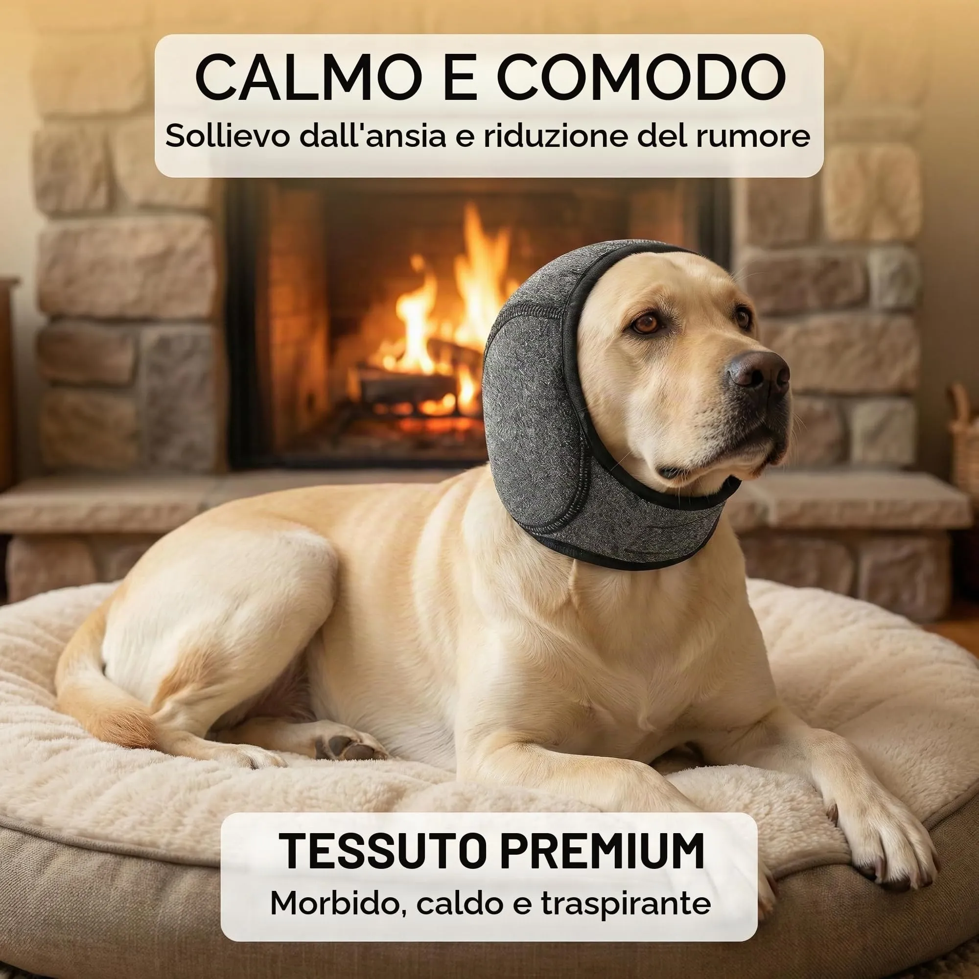 YEDOUALE Paraorecchie Antirumore per Cani, Fascia Impermeabile e Traspirante, Nero, 10 centimetri - immagine 6