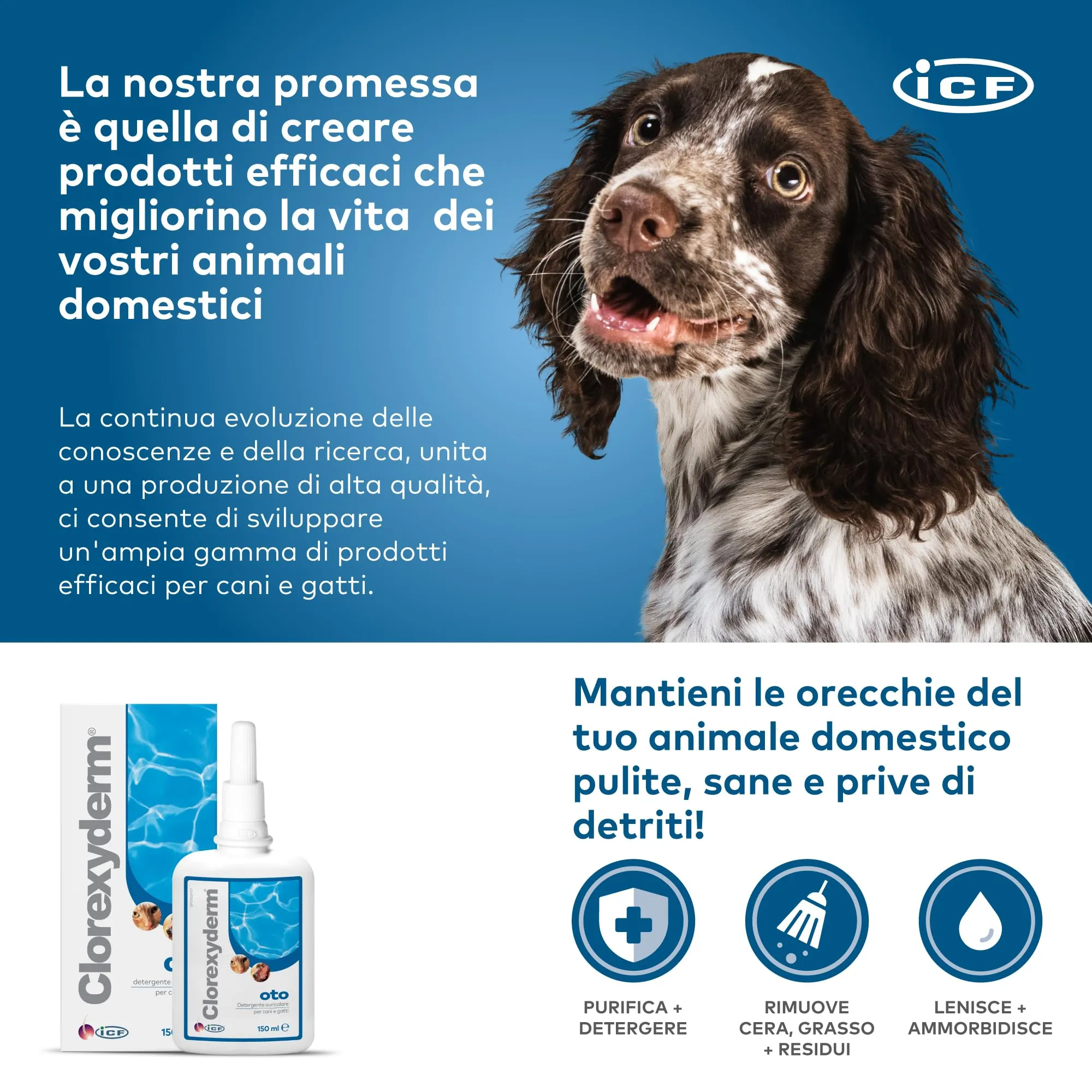 ICF Clorexyderm OTO, Soluzione per la Pulizia delle Orecchie di Cani e Gatti, 150 ml - immagine 4