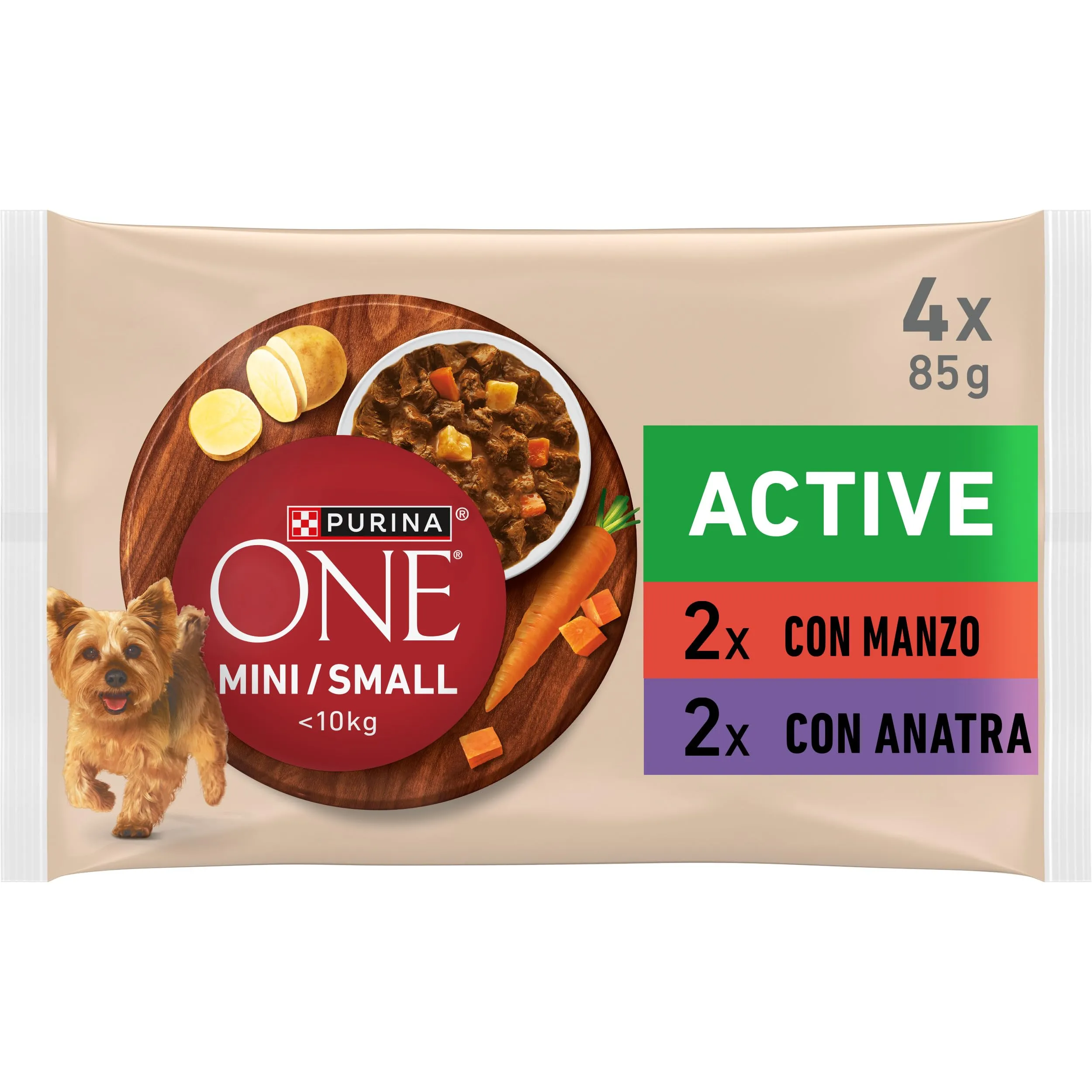 Purina ONE Active Small & Mini Cibo Umido per Cani Adulti, 48 bustine da 85g - immagine 2