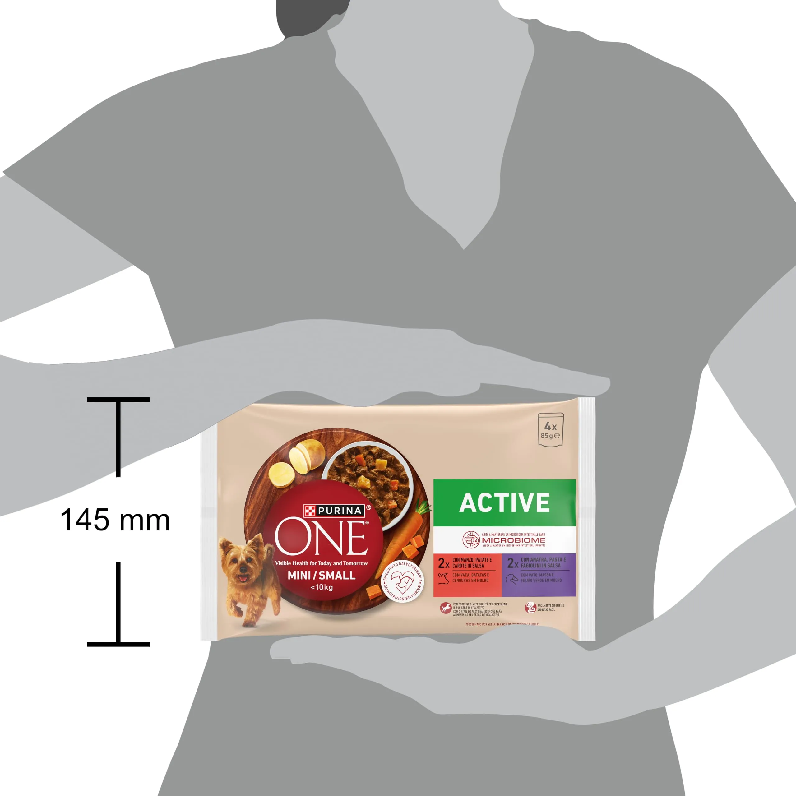 Purina ONE Active Small & Mini Cibo Umido per Cani Adulti, 48 bustine da 85g - immagine 3