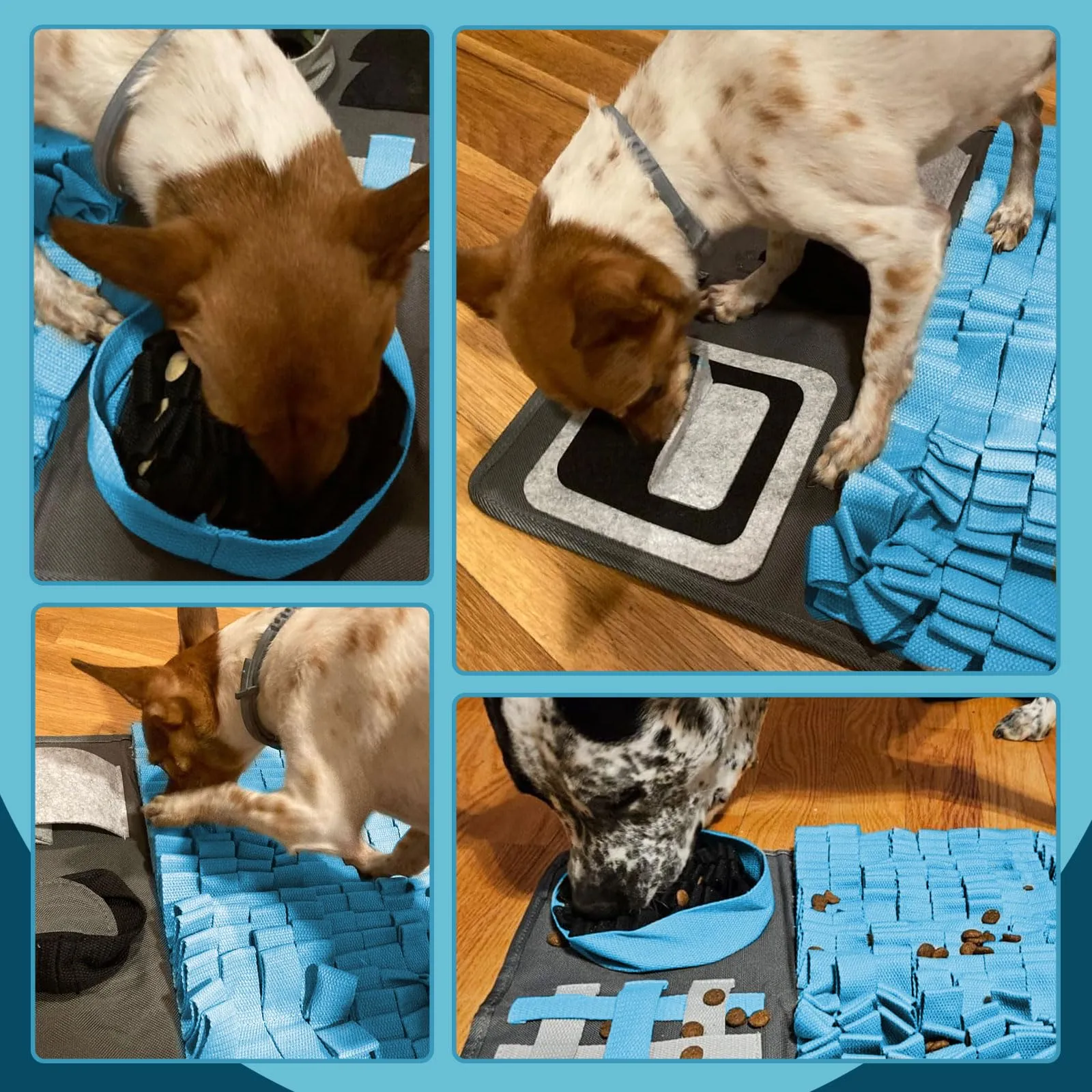 PetGens Tappeto Olfattivo per Cani, Tappetino Interattivo Sniffing Mat Lavabile, Blu + Grigio, 64.5 x 43 cm - immagine 6
