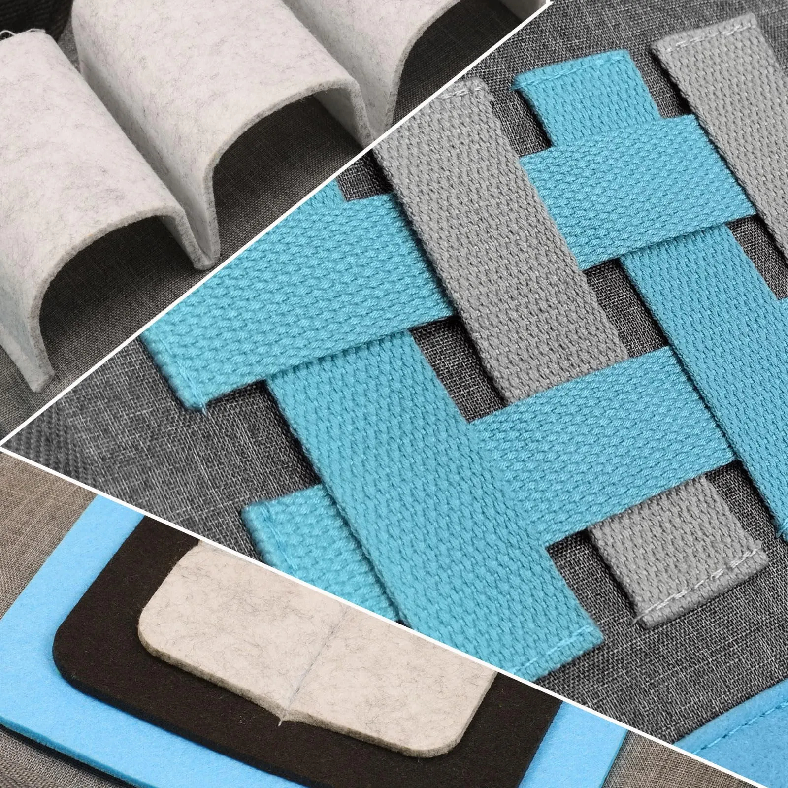 PetGens Tappeto Olfattivo per Cani, Tappetino Interattivo Sniffing Mat Lavabile, Blu + Grigio, 64.5 x 43 cm - immagine 8