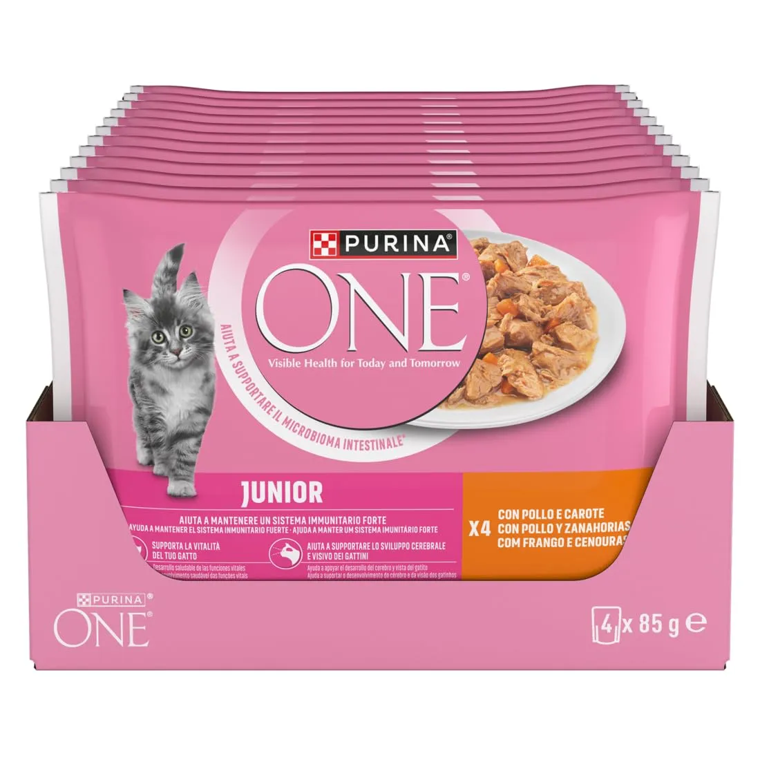 Purina One Junior Cibo Umido per Gattini, 48 Bustine da 85 g - immagine 1