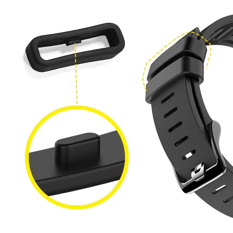 INF Passanti in silicone per cinturino orologio da 22 mm, Confezione da 10, Nero - immagine 4