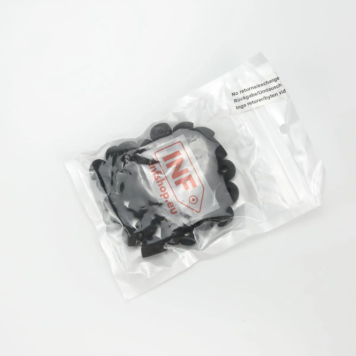 INF Passanti in silicone per cinturino orologio da 22 mm, Confezione da 10, Nero - immagine 6