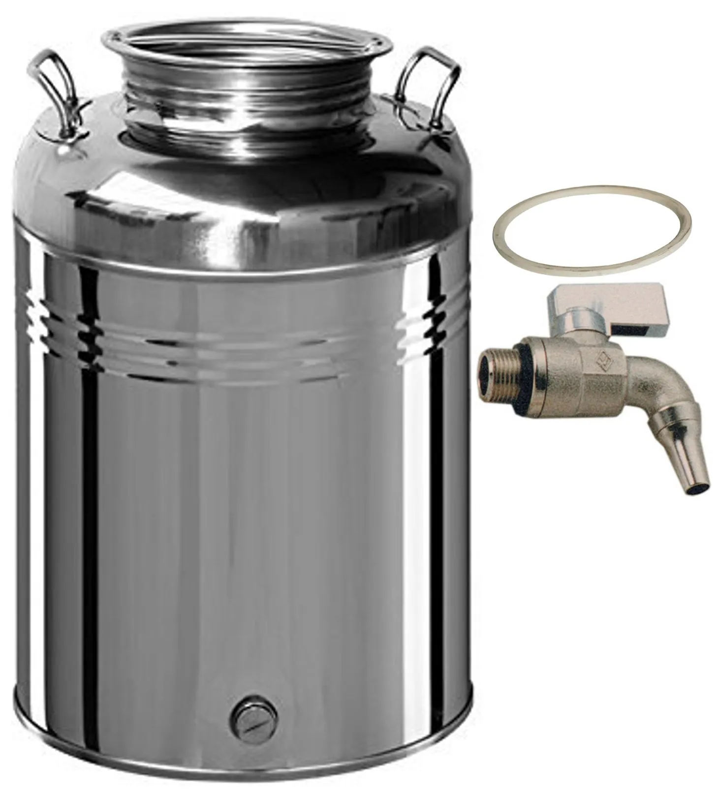 Belvivere Contenitore per olio in acciaio inox 18/10, 50 litri, con rubinetto e guarnizione - immagine 1