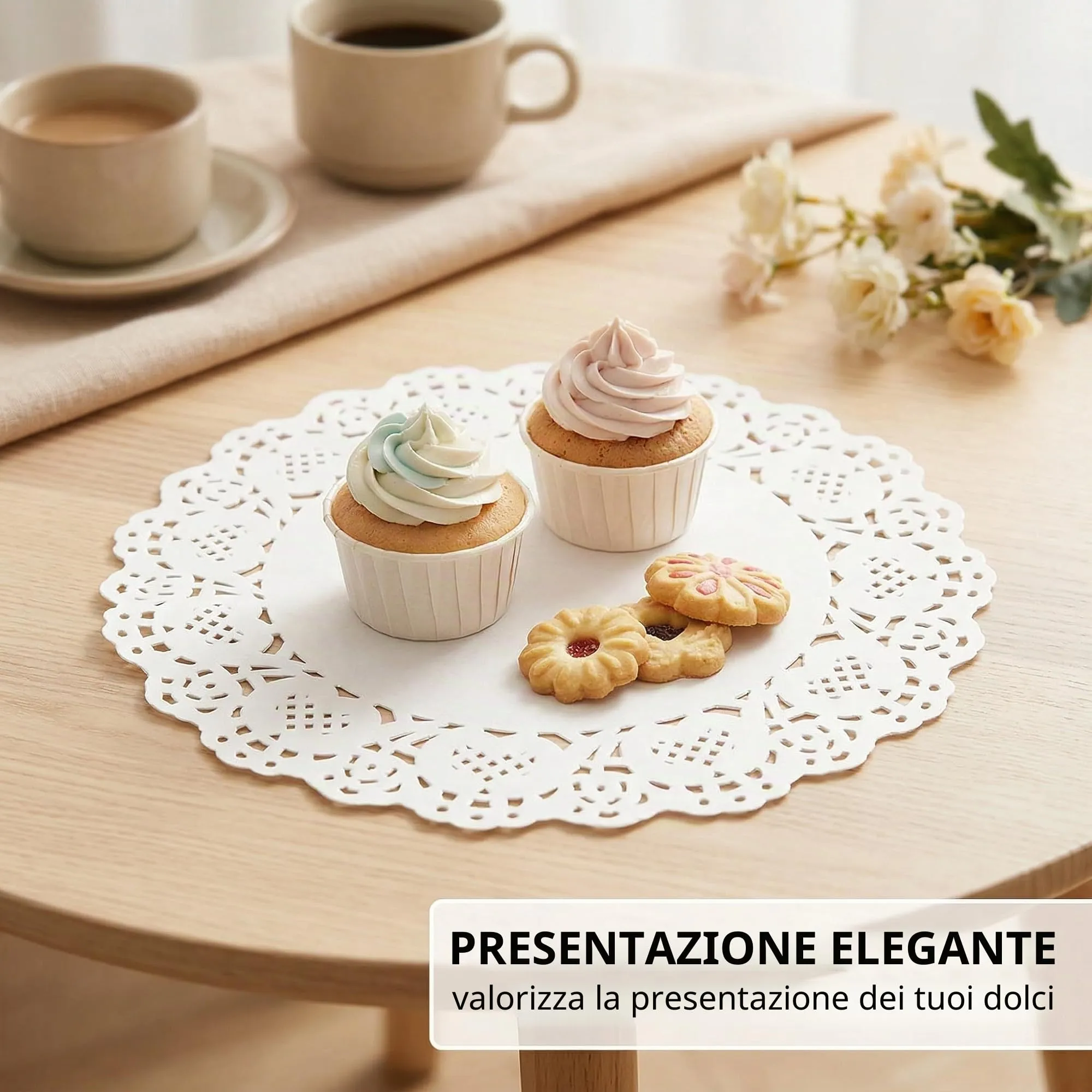 GNALIA Centrino in Carta Bianca 14 cm, 150 Pezzi - immagine 2
