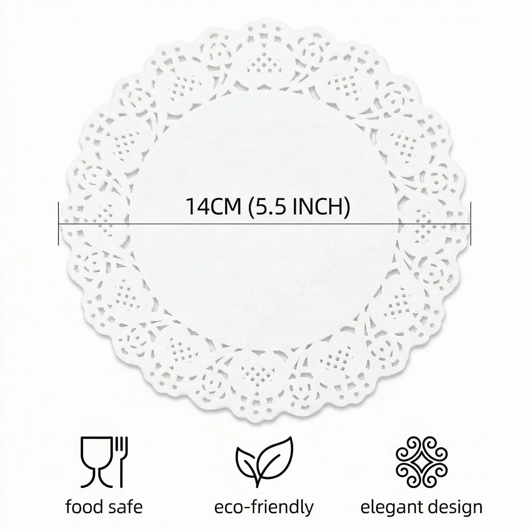 GNALIA Centrino in Carta Bianca 14 cm, 150 Pezzi - immagine 6