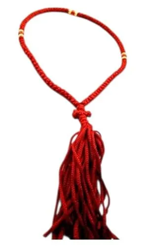 IconsGr Corda da preghiera komboskini ortodossa fatta a mano, rosso, 100 nodi, Monte Athos - immagine 2