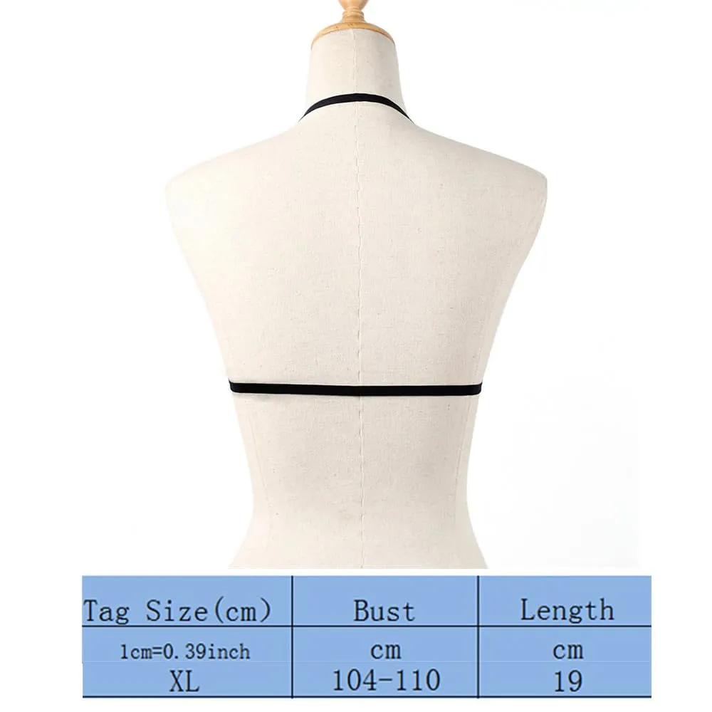 ShanBye 2 PCS Hollow Fashion Body Chest Harness Belt Set, Noir - immagine 2