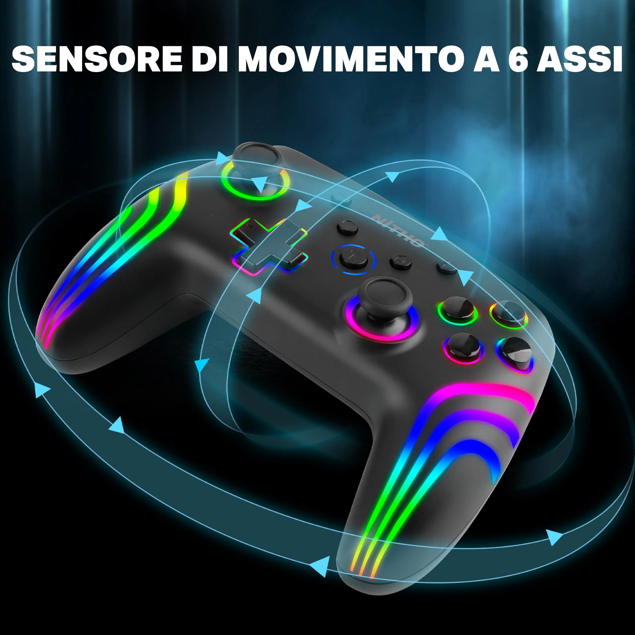 NITHO Nexus Dark Ops Wireless Controller for Switch, Switch 2, Lite, OLED, PC, iOS, Android - Nero - immagine 7