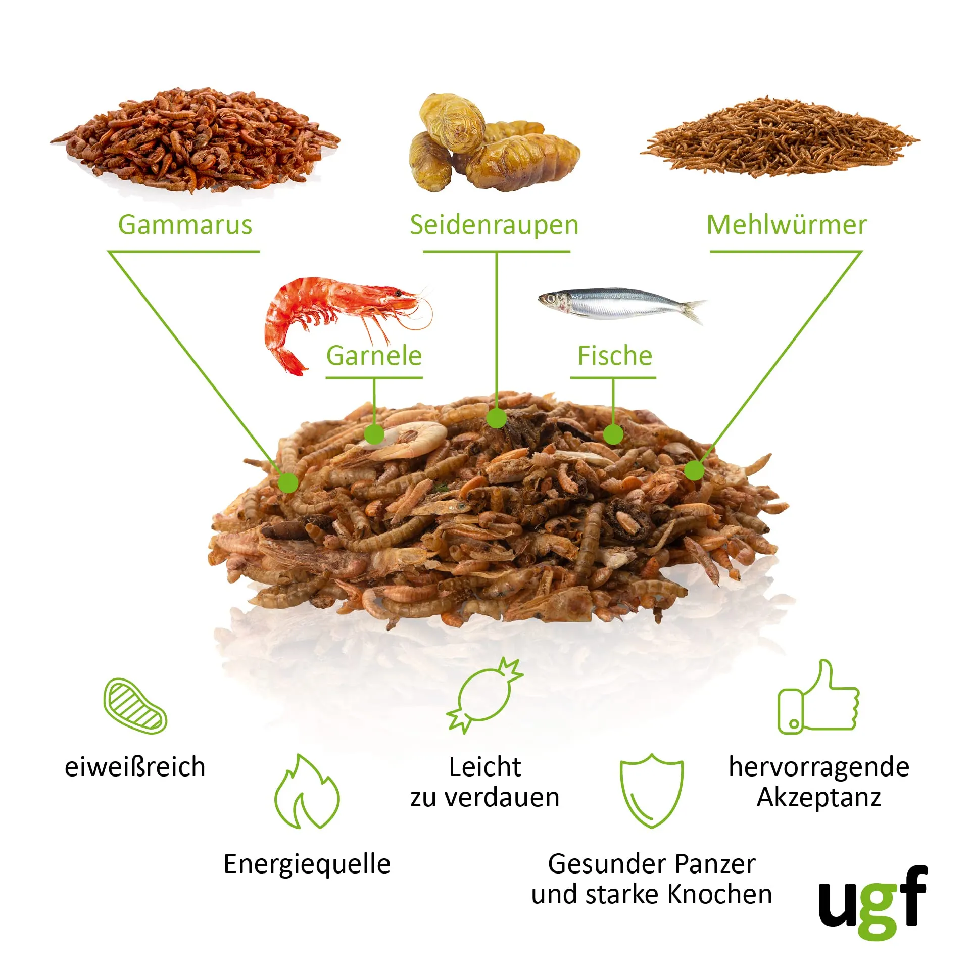 UGF Underground Food Mix di Cibo Universale per Tartarughe - 90 g - immagine 3