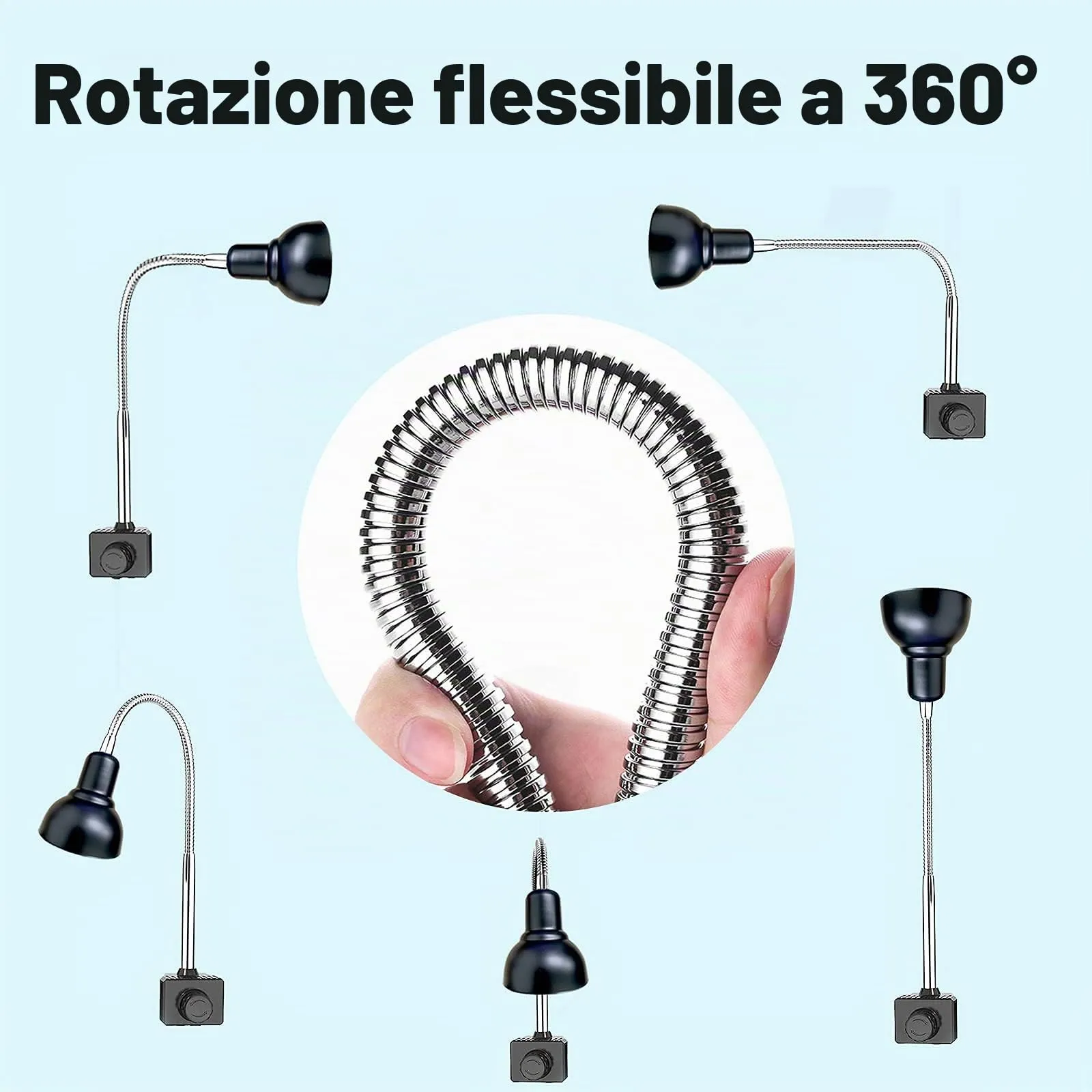 PewinGo Lampada UVA UVB per Rettili e Anfibi con 2 Lampadine e Morsetto Girevole a 360° - immagine 4