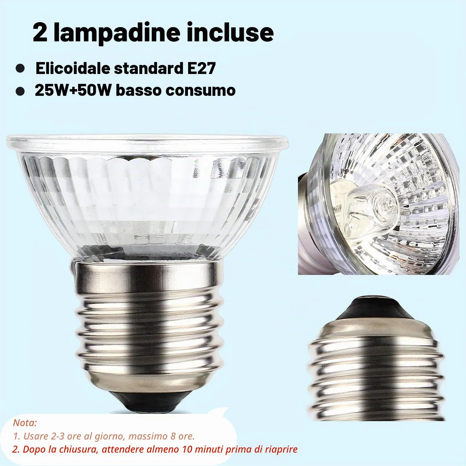PewinGo Lampada UVA UVB per Rettili e Anfibi con 2 Lampadine e Morsetto Girevole a 360° - immagine 5