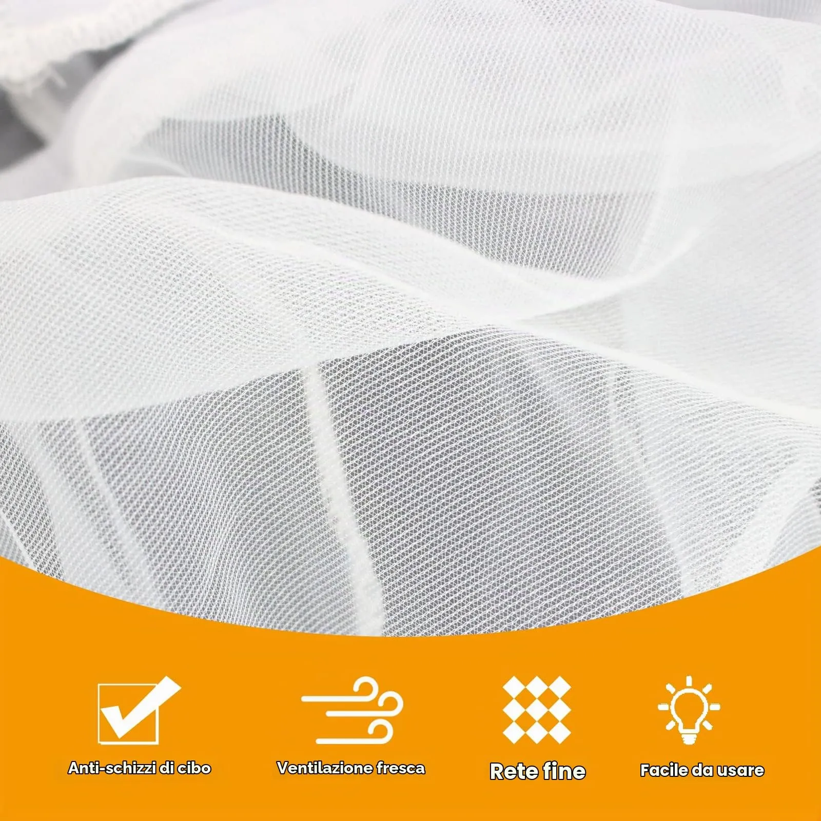Leikedun Copertura per Gabbia Uccelli in Rete, Bianco, 140-220 cm x 30 cm - immagine 3